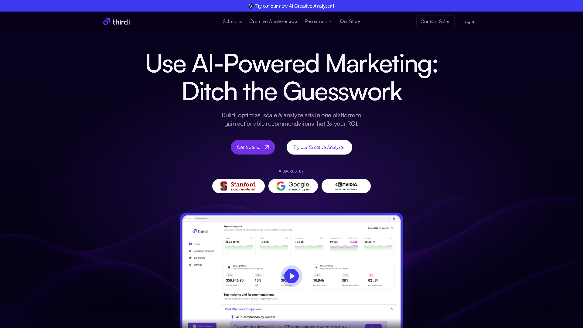 third i Interface Screenshot - Marketing & SEO Tool