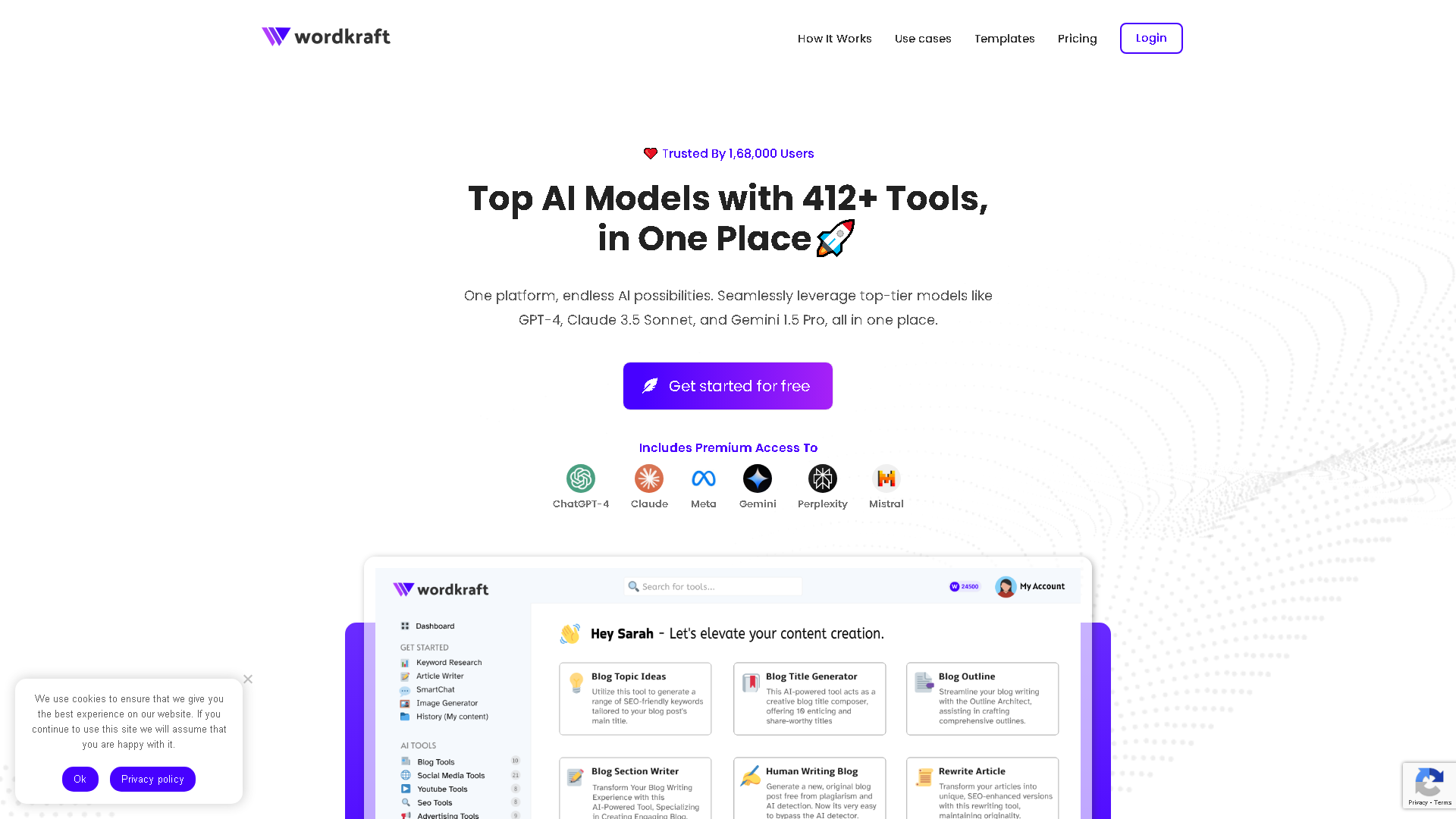 Wordkraft AI Interface Screenshot - Writing & Editing Tool