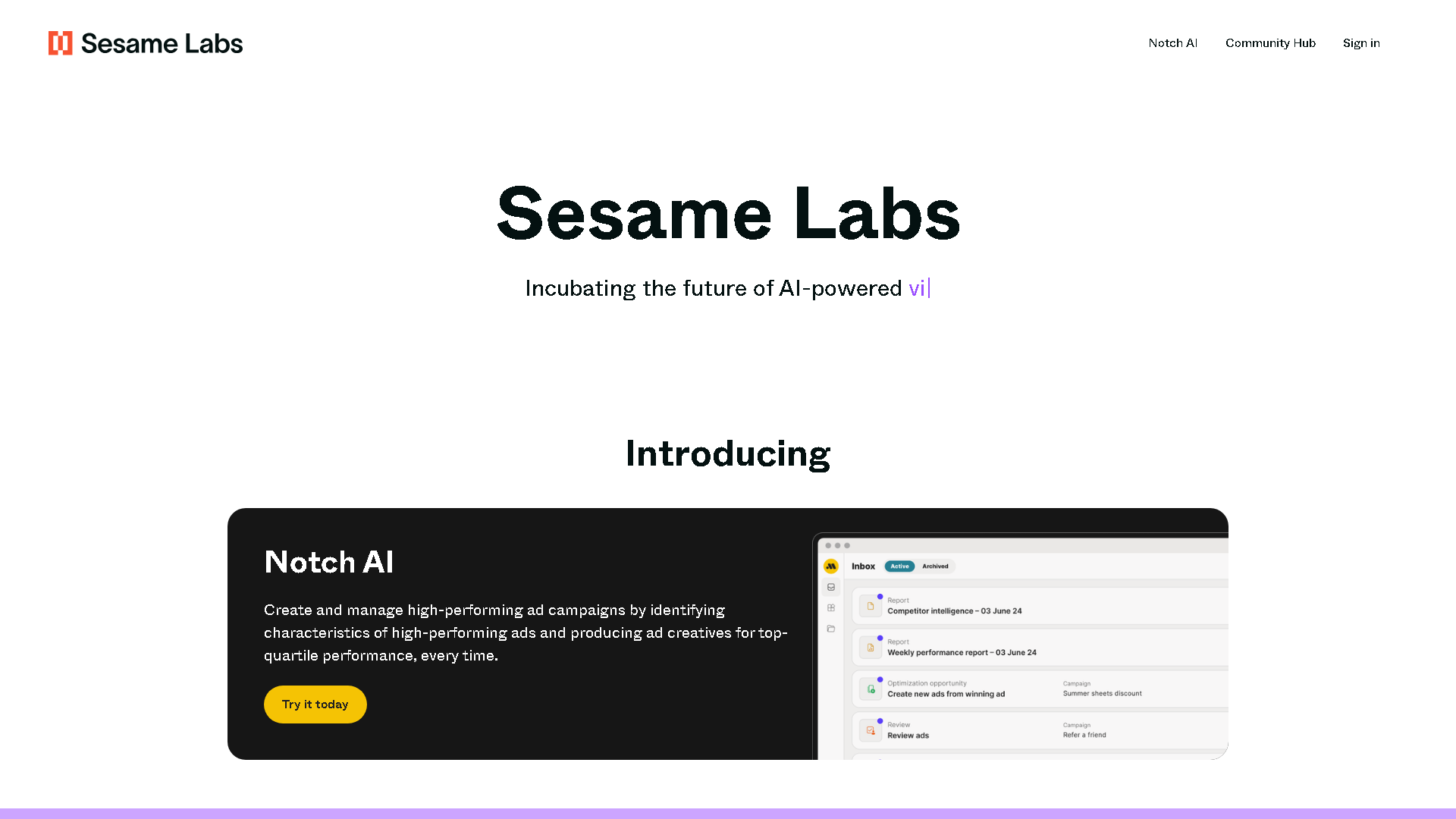 Sesame Labs Interface Screenshot - Marketing & SEO Tool