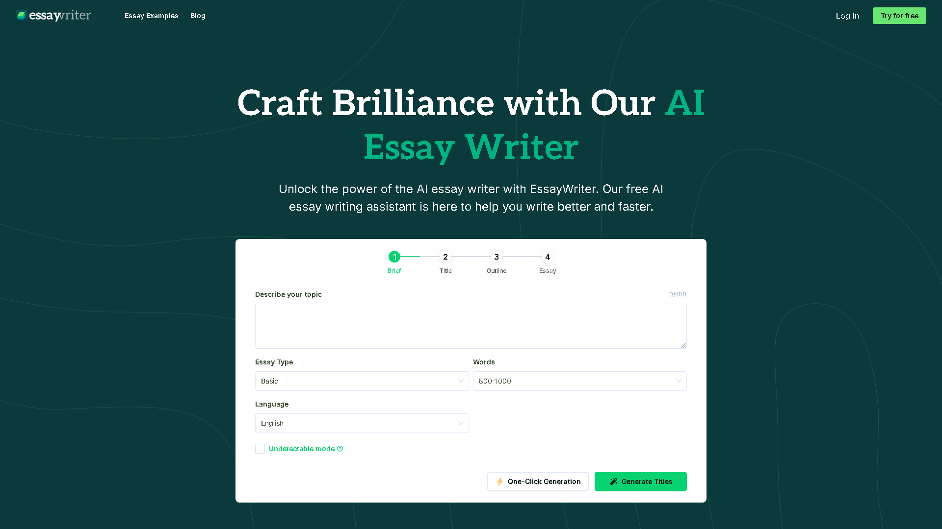 EssayWriter Interface Screenshot - Writing & Editing Tool