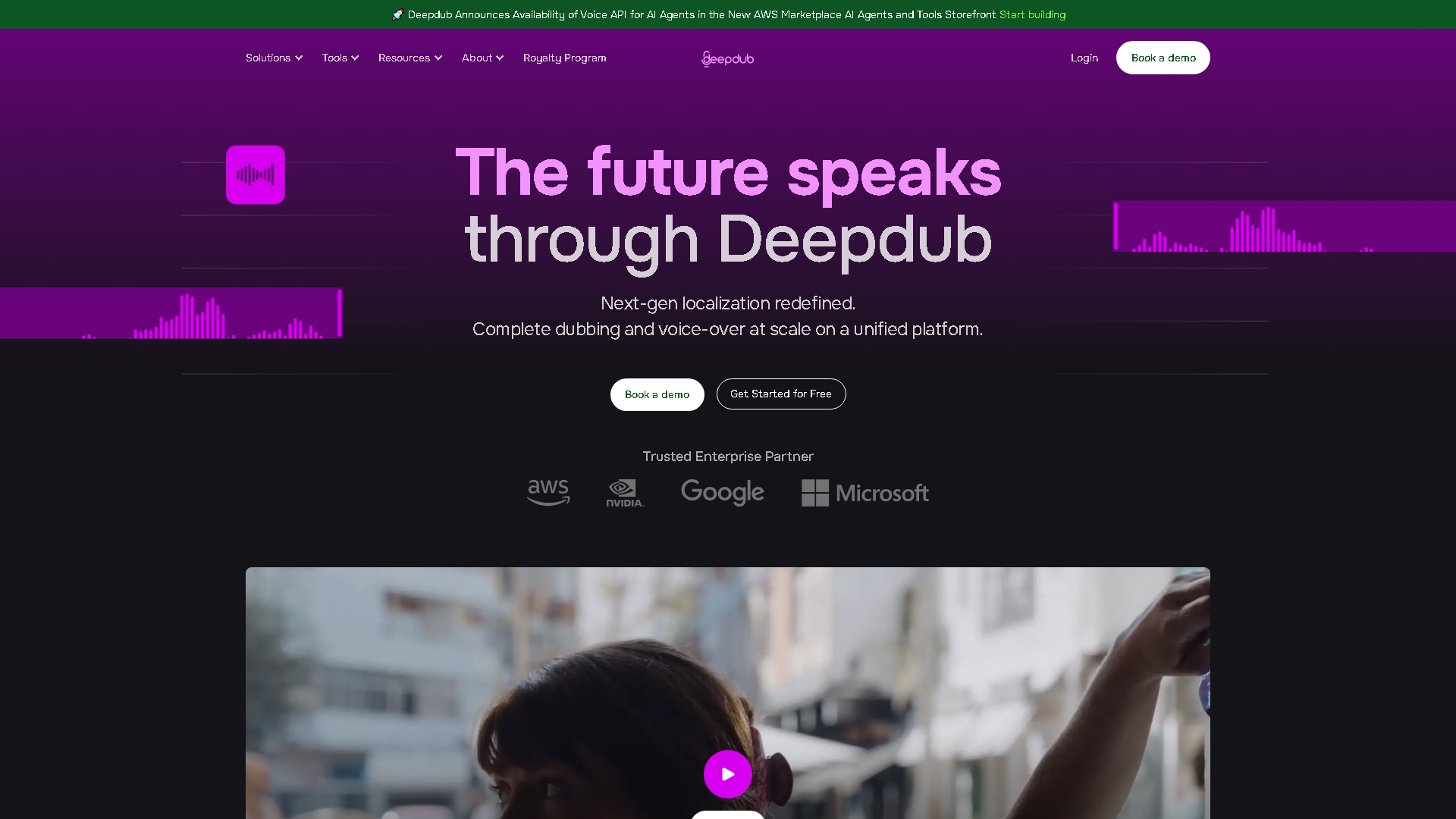 Deepdub Interface Screenshot - Voice Generation & Conversion Tool