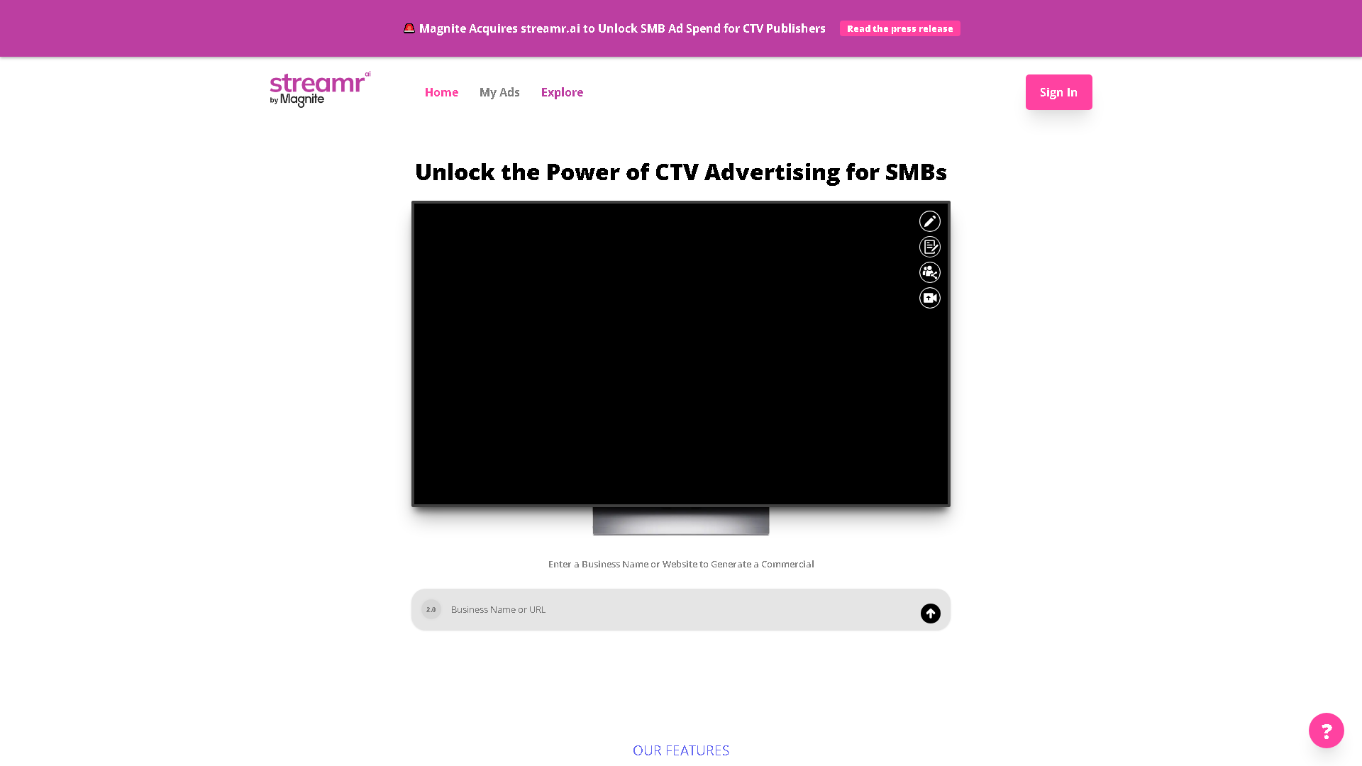 Streamr.ai Interface Screenshot - Video & Animation Tool