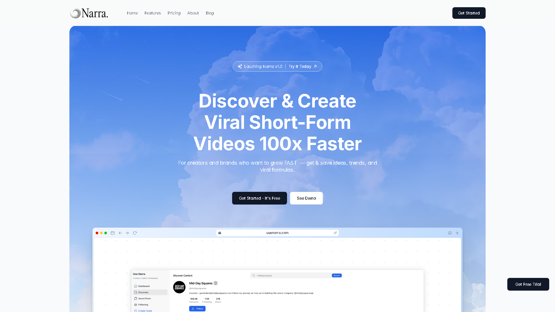 Narra Interface Screenshot - Video & Animation Tool