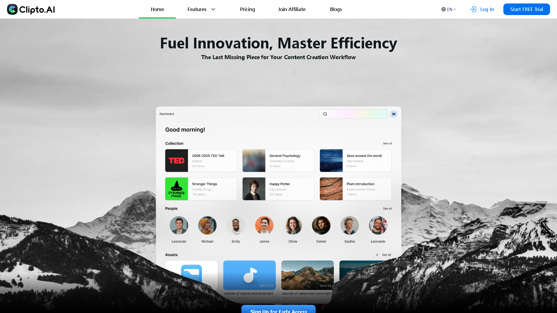 Clipto.AI Interface Screenshot - Writing & Content Tool