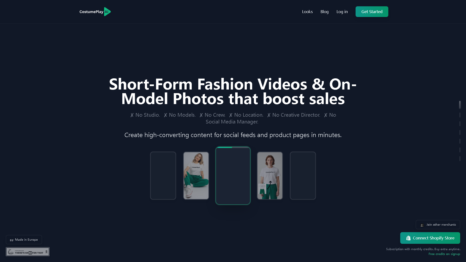 CostumePlayAI Interface Screenshot - Image Generation & Editing Tool