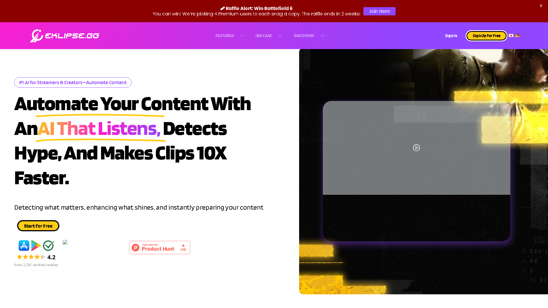 Eklipse Interface Screenshot - Writing & Editing Tool