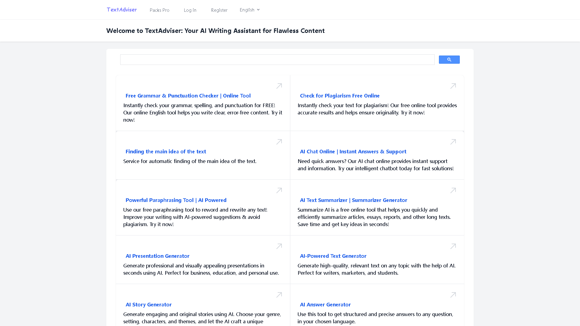 TextAdviser Interface Screenshot - Writing & Editing Tool
