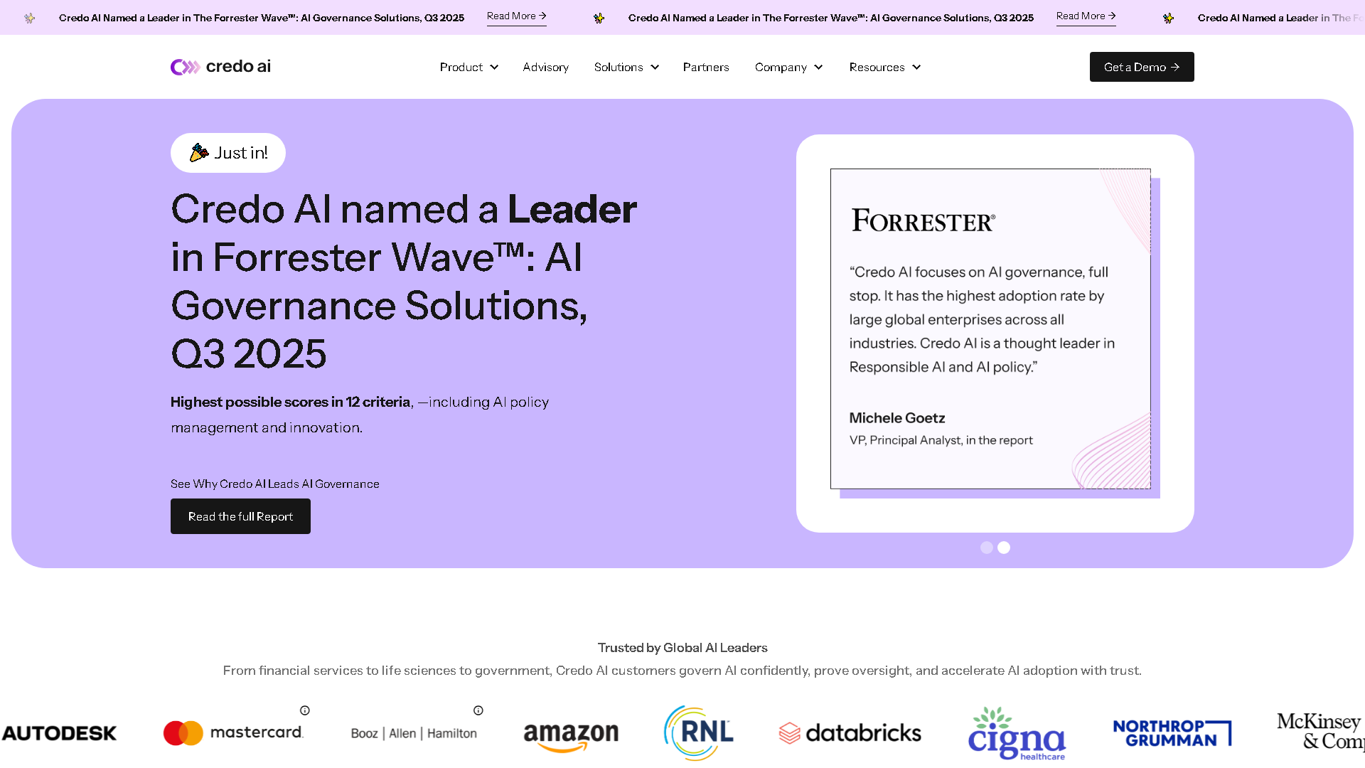 Credo AI Interface Screenshot - Legal & Finance Tool