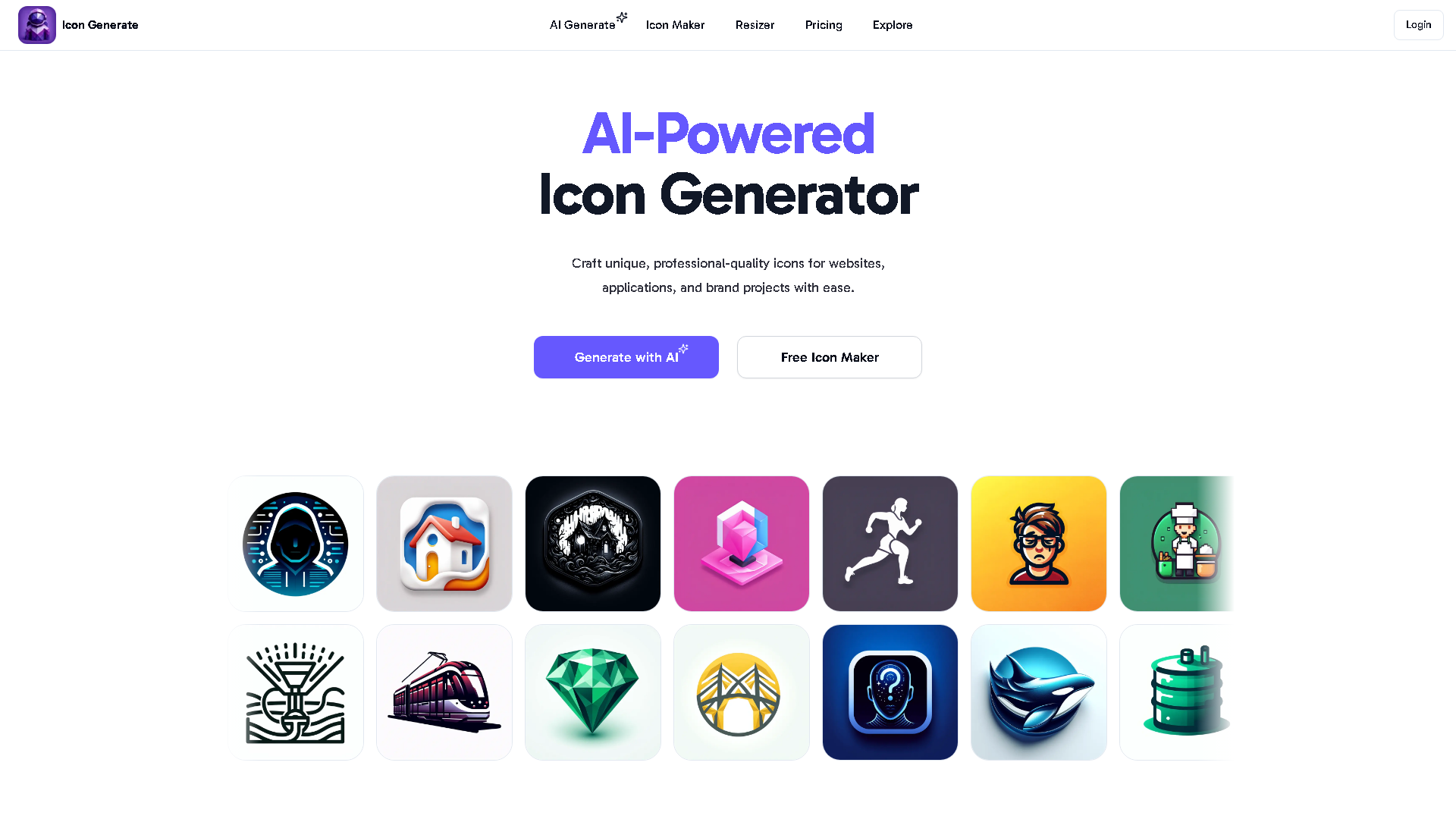 IconGenerate.com Interface Screenshot - Art & Creative Design Tool