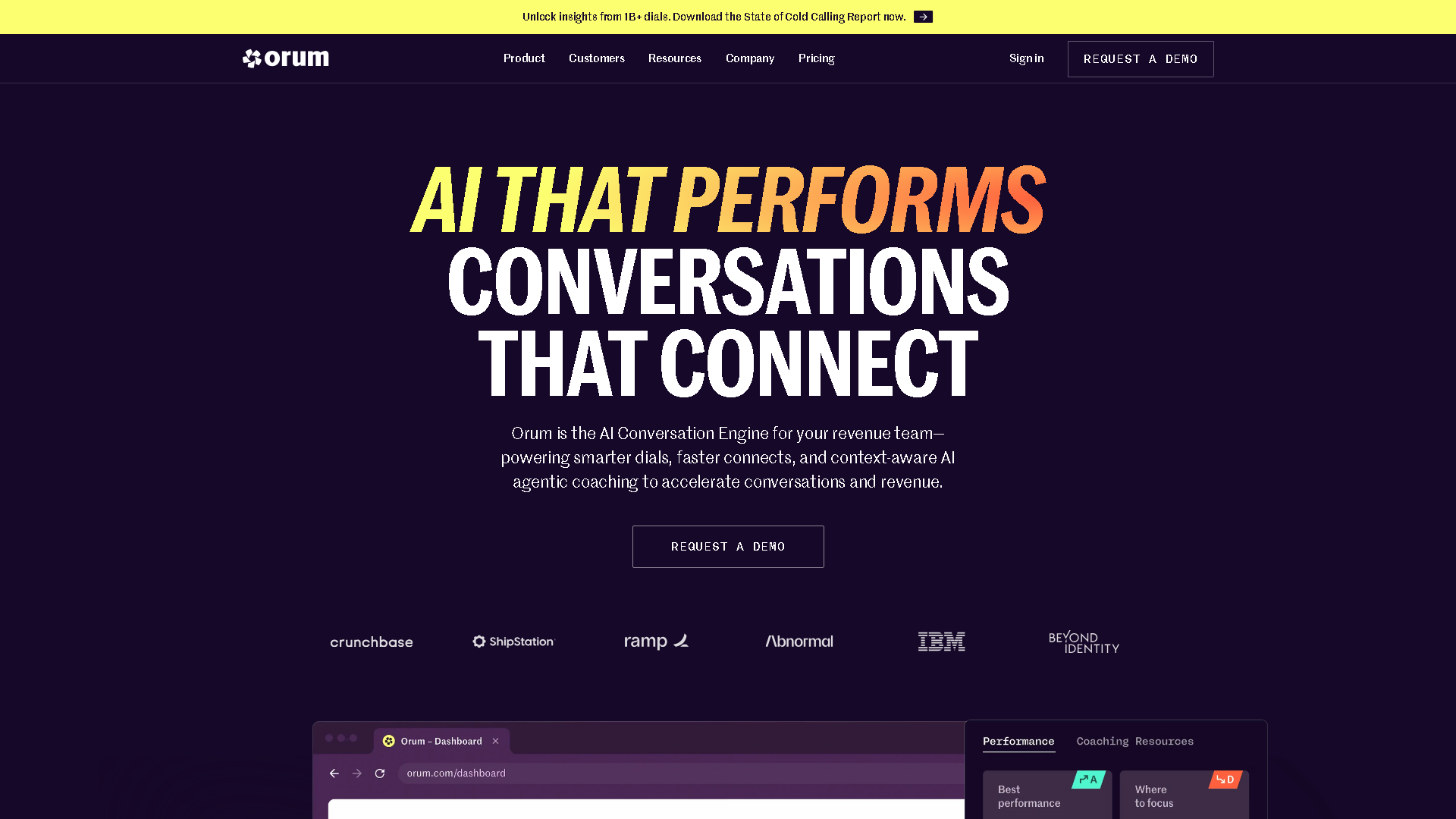 Orum Interface Screenshot - Marketing & Advertising Tool