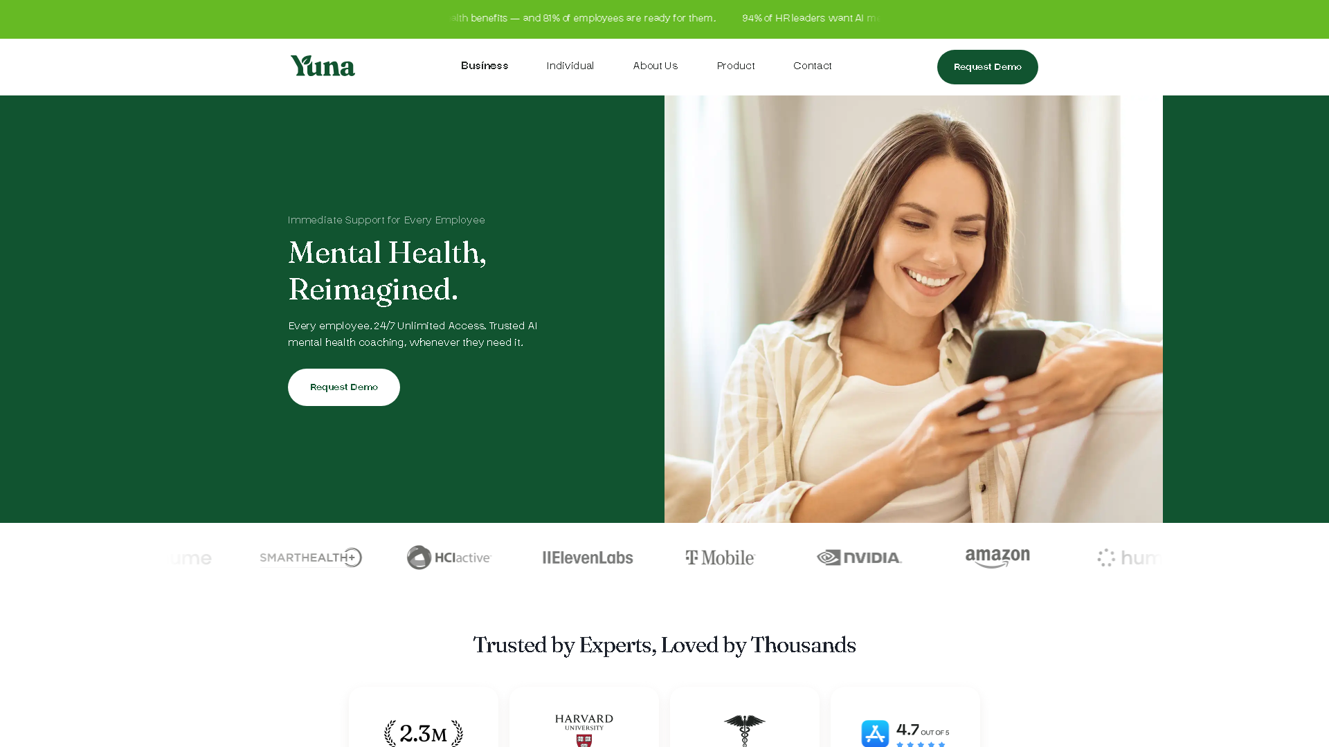 Yuna AI Interface Screenshot - Health & Wellness Tool