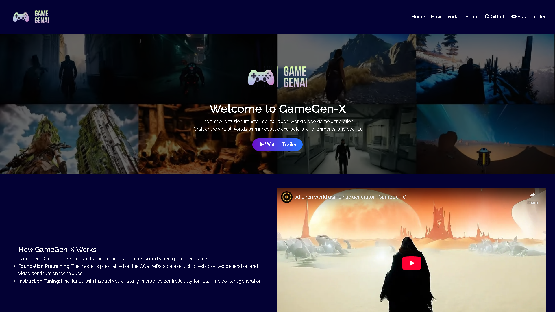 GameGen AI Interface Screenshot - Video & Animation Tool