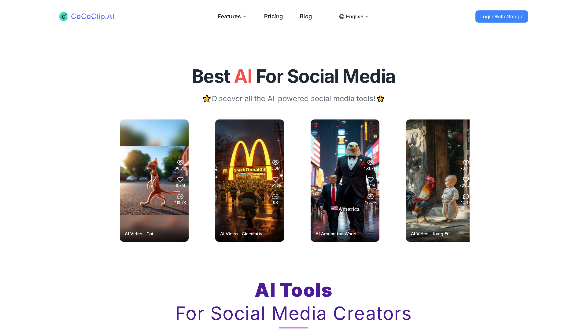 CoCoClip.AI Interface Screenshot - Video & Animation Tool