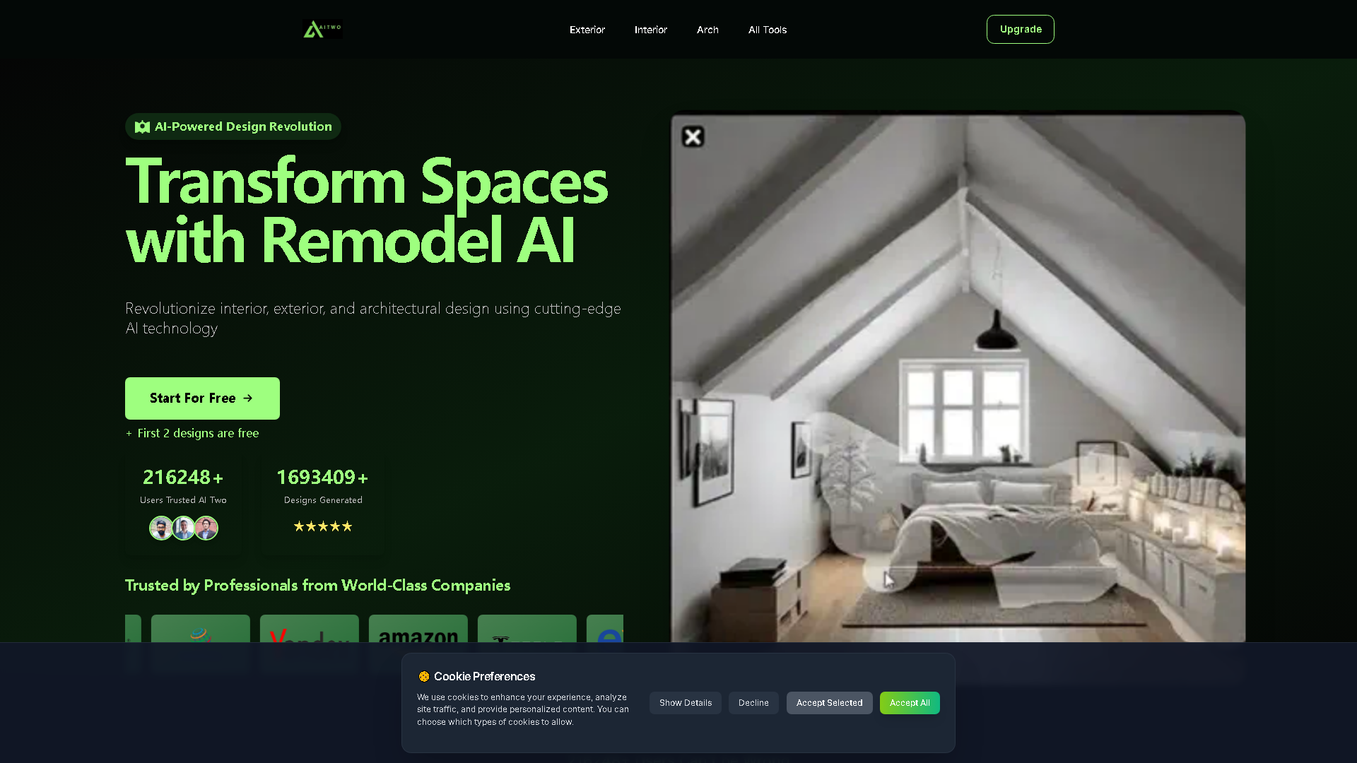 AI Two Interface Screenshot - Image & Design Tool