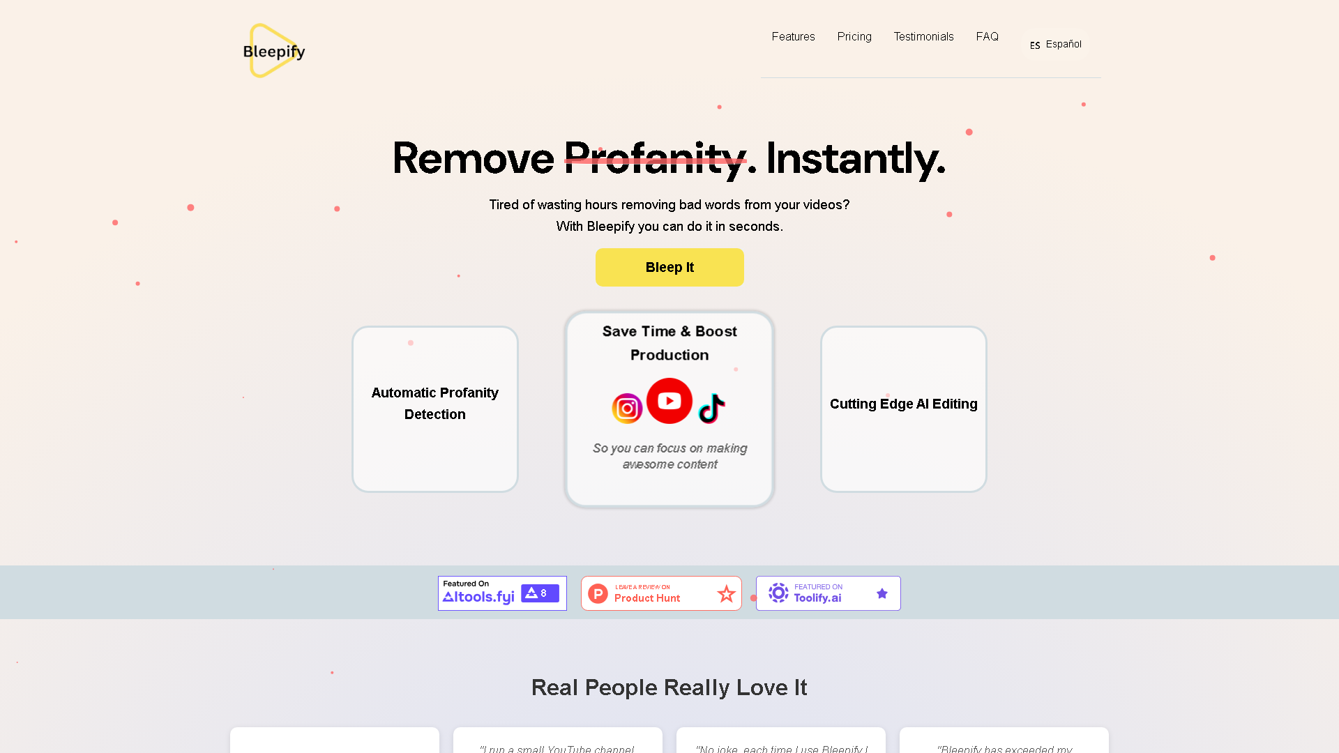 Bleepify Interface Screenshot - Audio & Voice Tool
