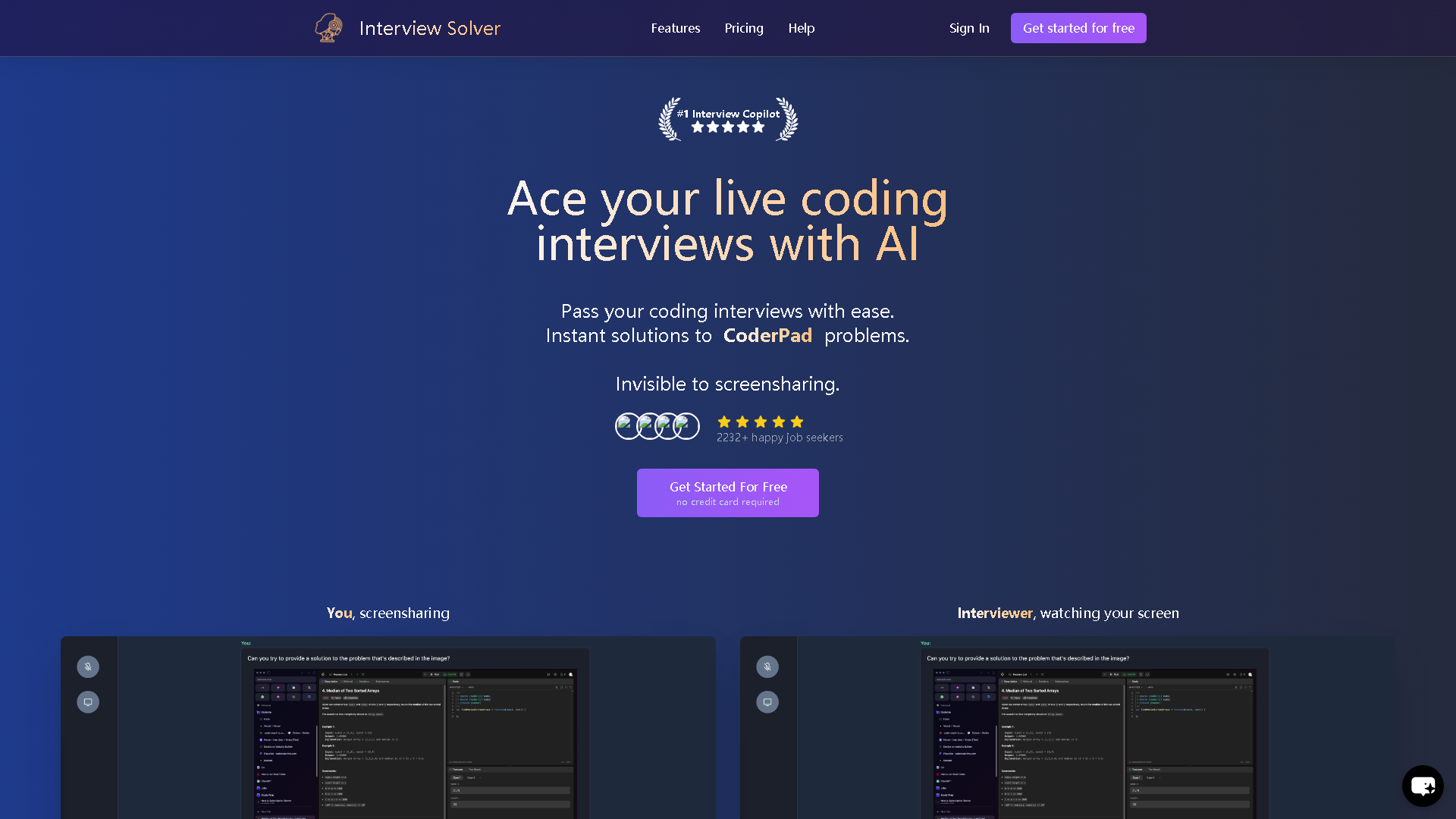 Interview Solver Interface Screenshot - AI Detection & Anti-Detection Tool