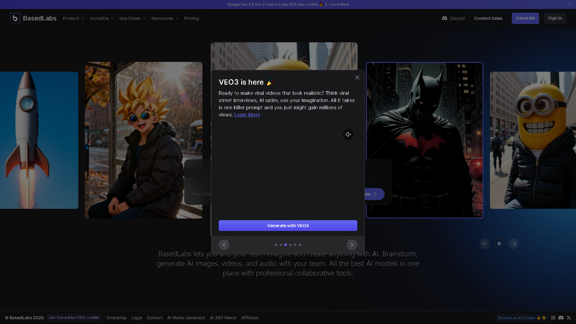 BasedLabs.ai Interface Screenshot - Image Generation & Editing Tool