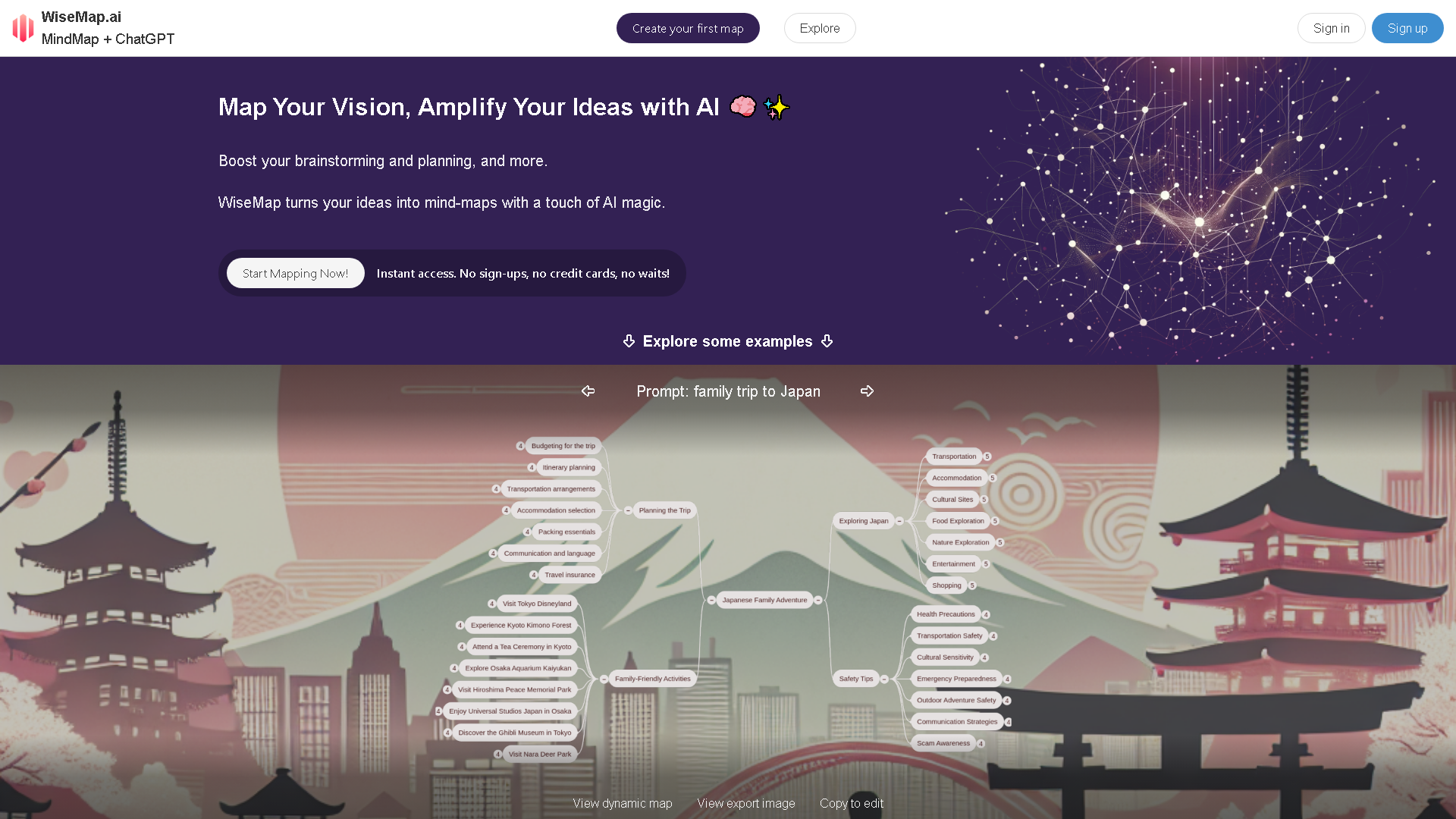 WiseMap.AI Interface Screenshot - Education & Translation Tool