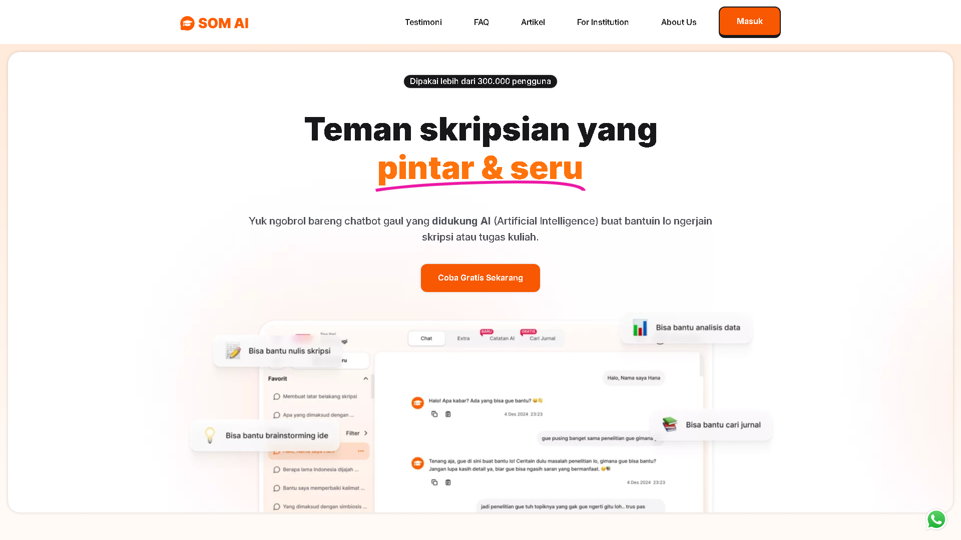 SOM AI Interface Screenshot - Writing & Editing Tool