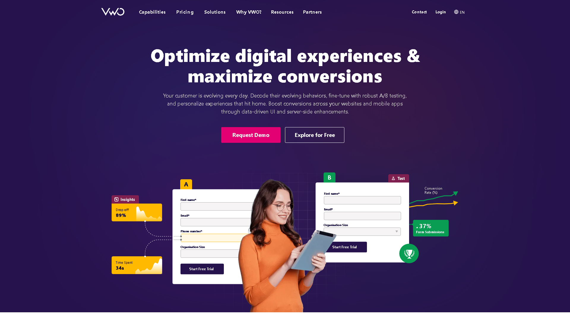 VWO Interface Screenshot - Art & Creative Design Tool