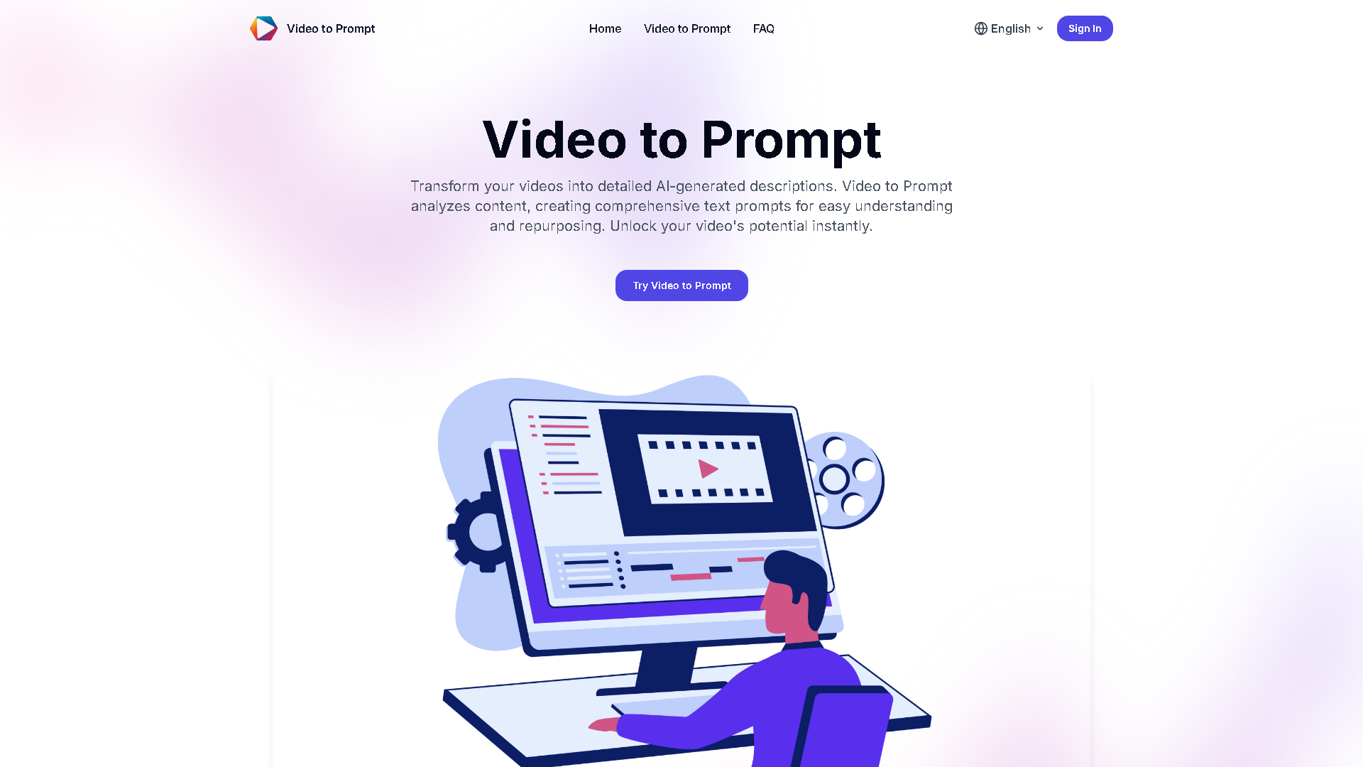 Video to Prompt Interface Screenshot - Writing & Editing Tool