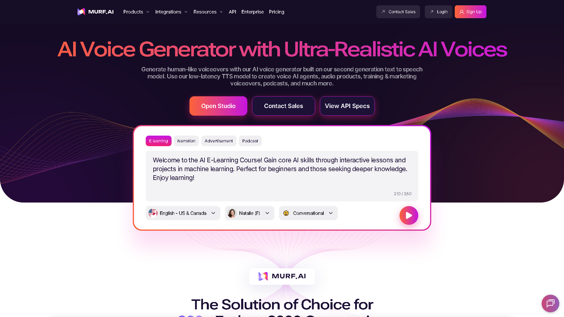 Murf AI Interface Screenshot - Voice Generation & Conversion Tool