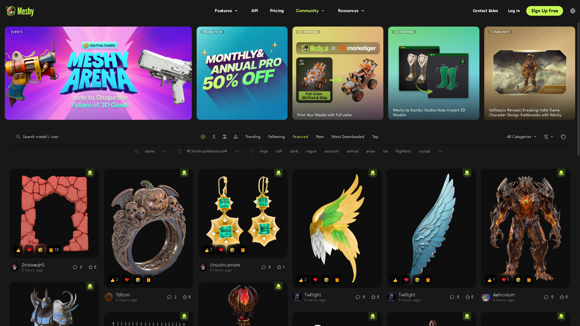 Meshy Interface Screenshot - Art & Creative Design Tool
