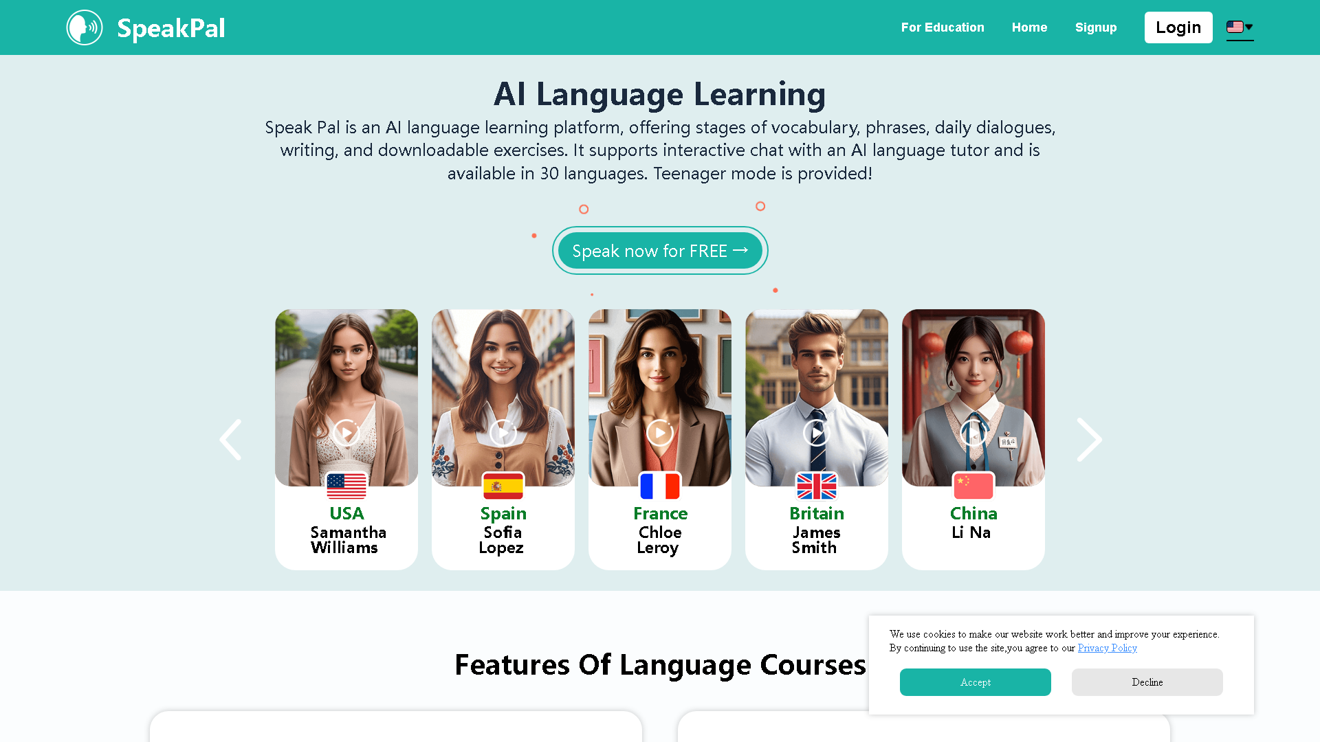 SpeakPal Interface Screenshot - Education & Translation Tool
