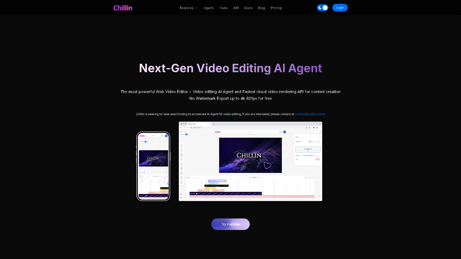Chillin Interface Screenshot - Writing & Editing Tool