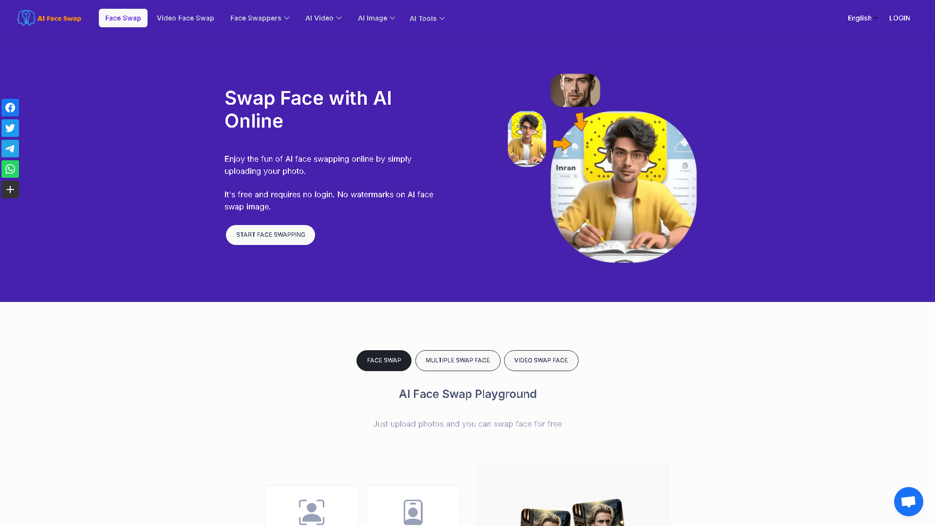 AI Face Swap Interface Screenshot - Image Generation & Editing Tool