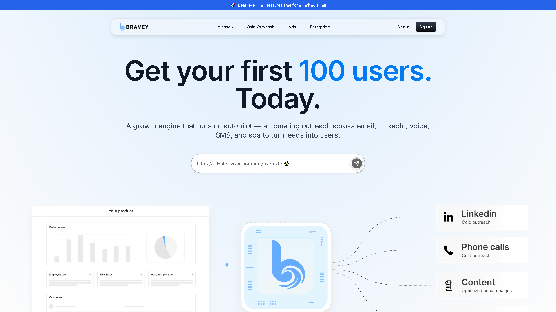 Bravey Interface Screenshot - Marketing & SEO Tool