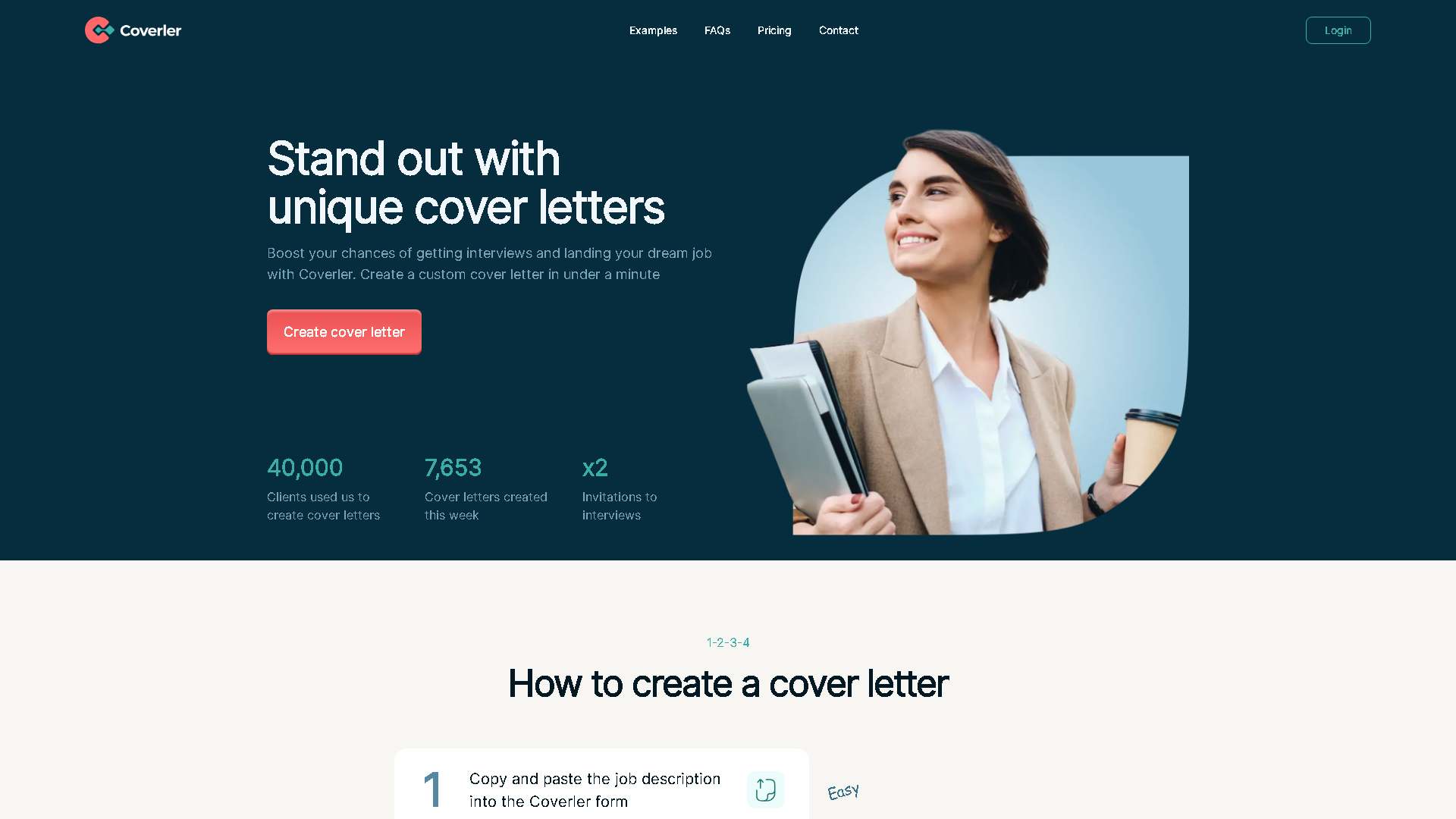 Coverler Interface Screenshot - Writing & Editing Tool