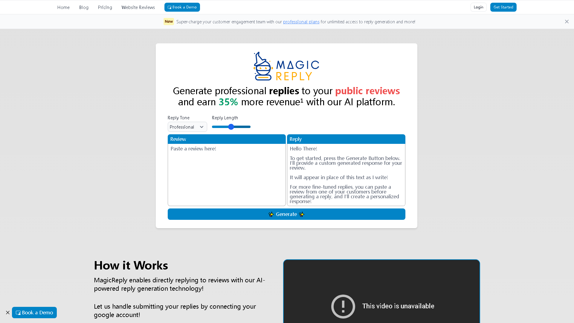MagicReply AI Interface Screenshot - Marketing & Advertising Tool