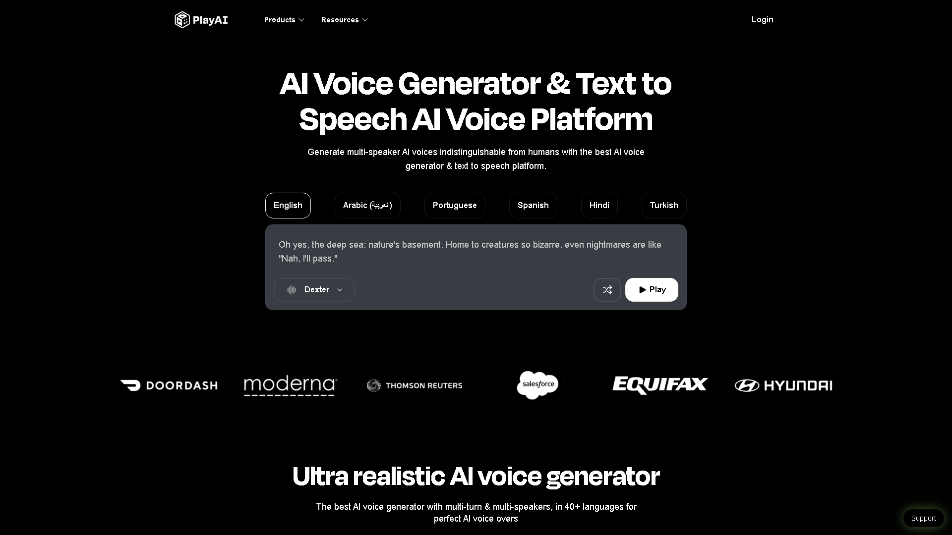 PlayAI Interface Screenshot - Voice Generation & Conversion Tool