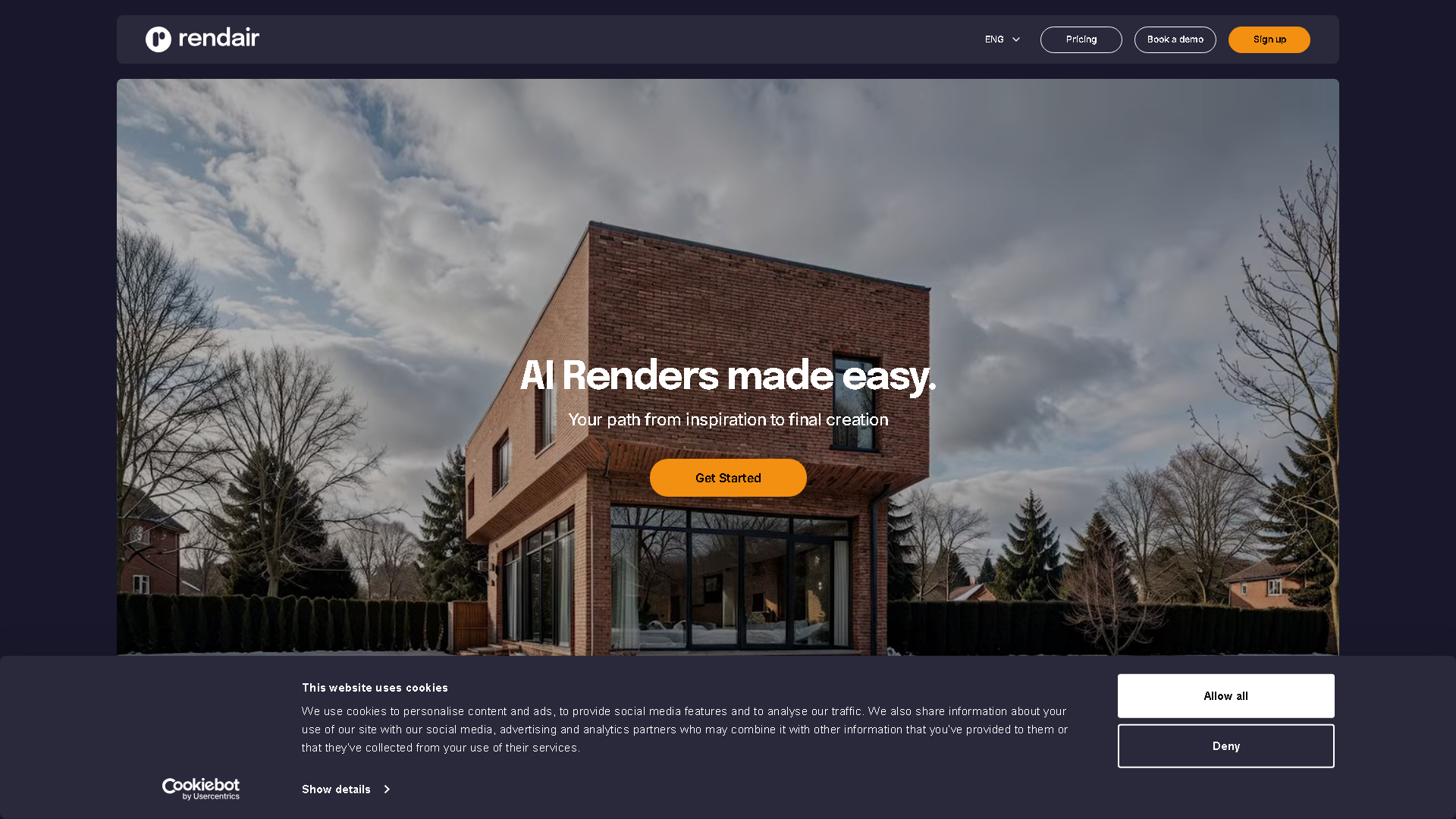 Rendair Interface Screenshot - Image Generation & Editing Tool