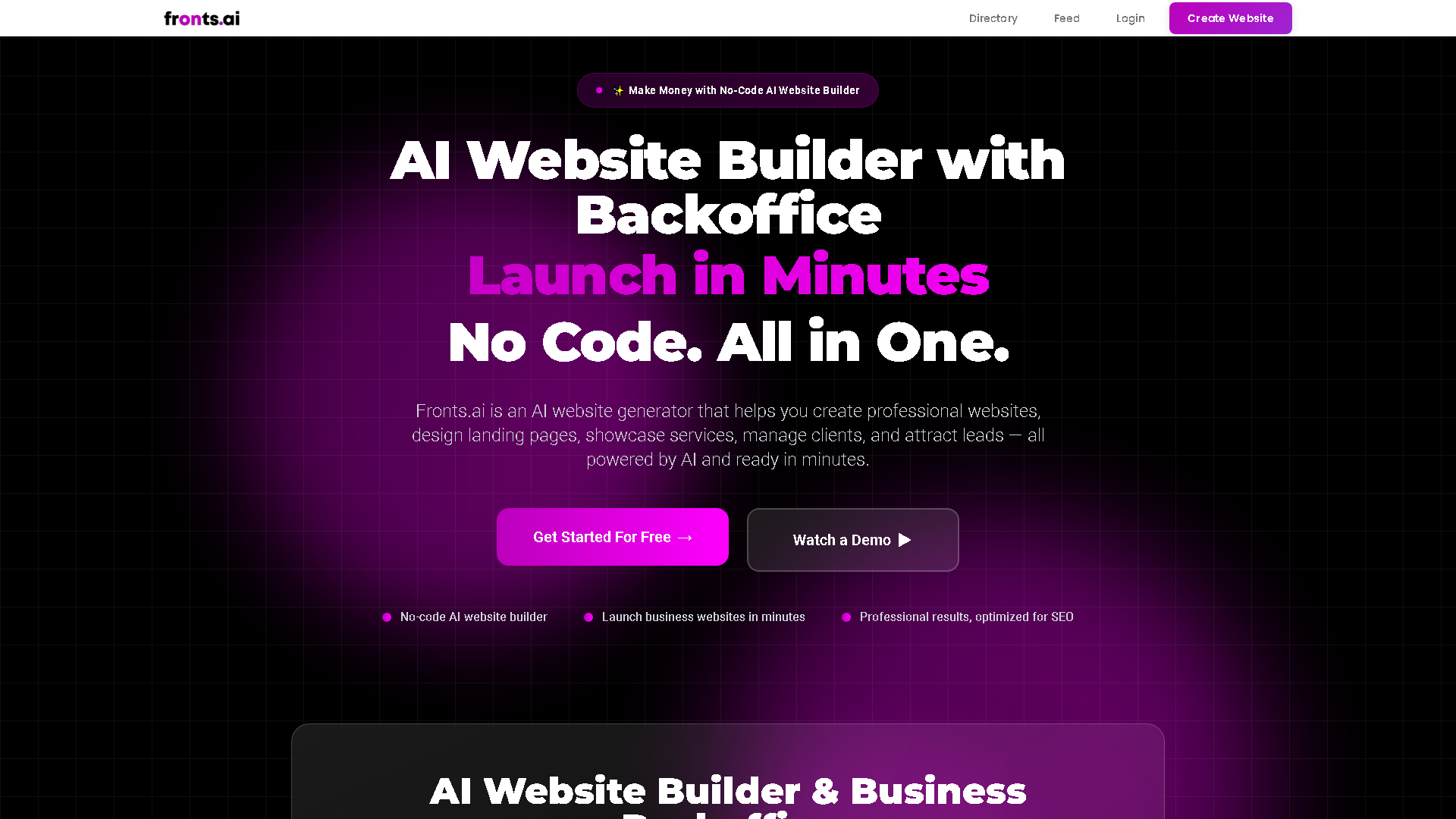 Fronts.AI Interface Screenshot - Development & APIs Tool
