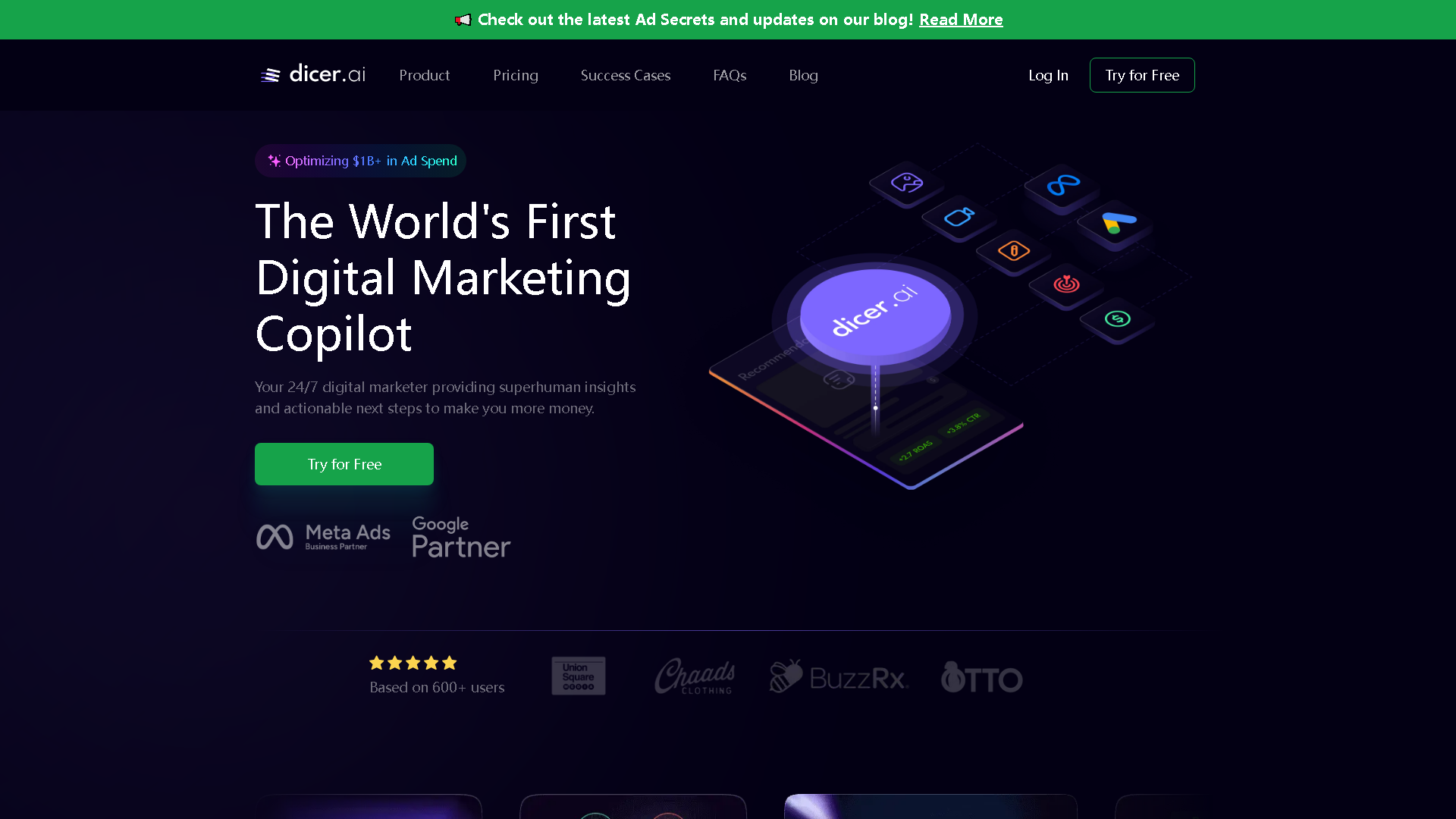 Dicer.ai Interface Screenshot - Marketing & Advertising Tool