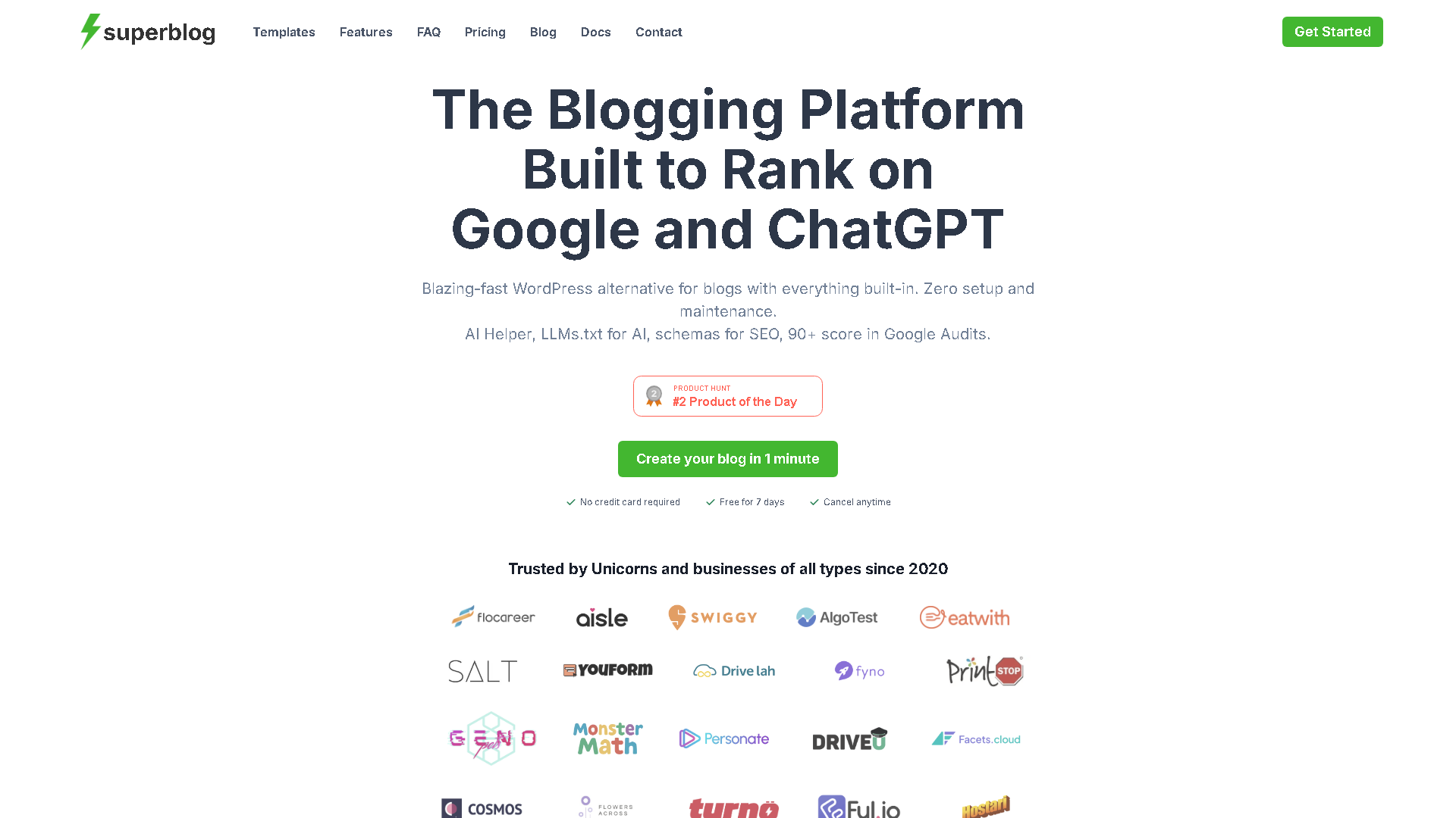 Superblog Interface Screenshot - Writing & Editing Tool