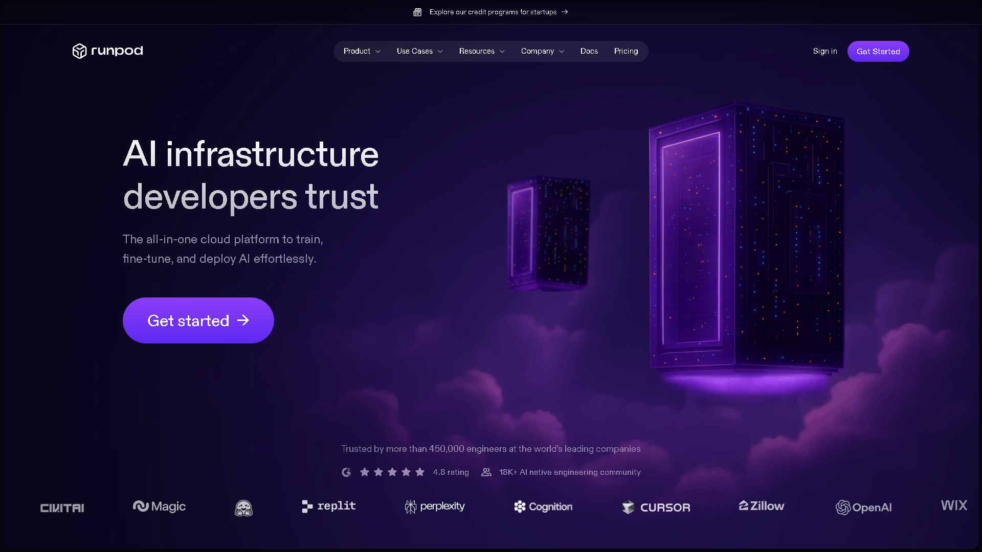RunPod Interface Screenshot - Coding & Development Tool