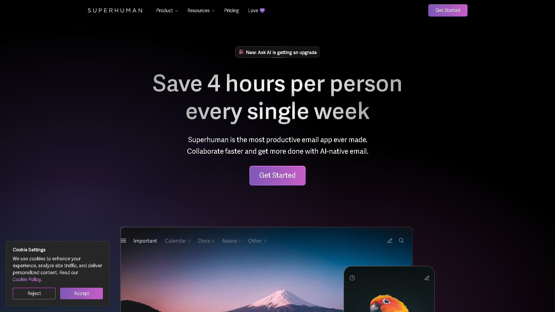 Superhuman Interface Screenshot - Writing & Editing Tool