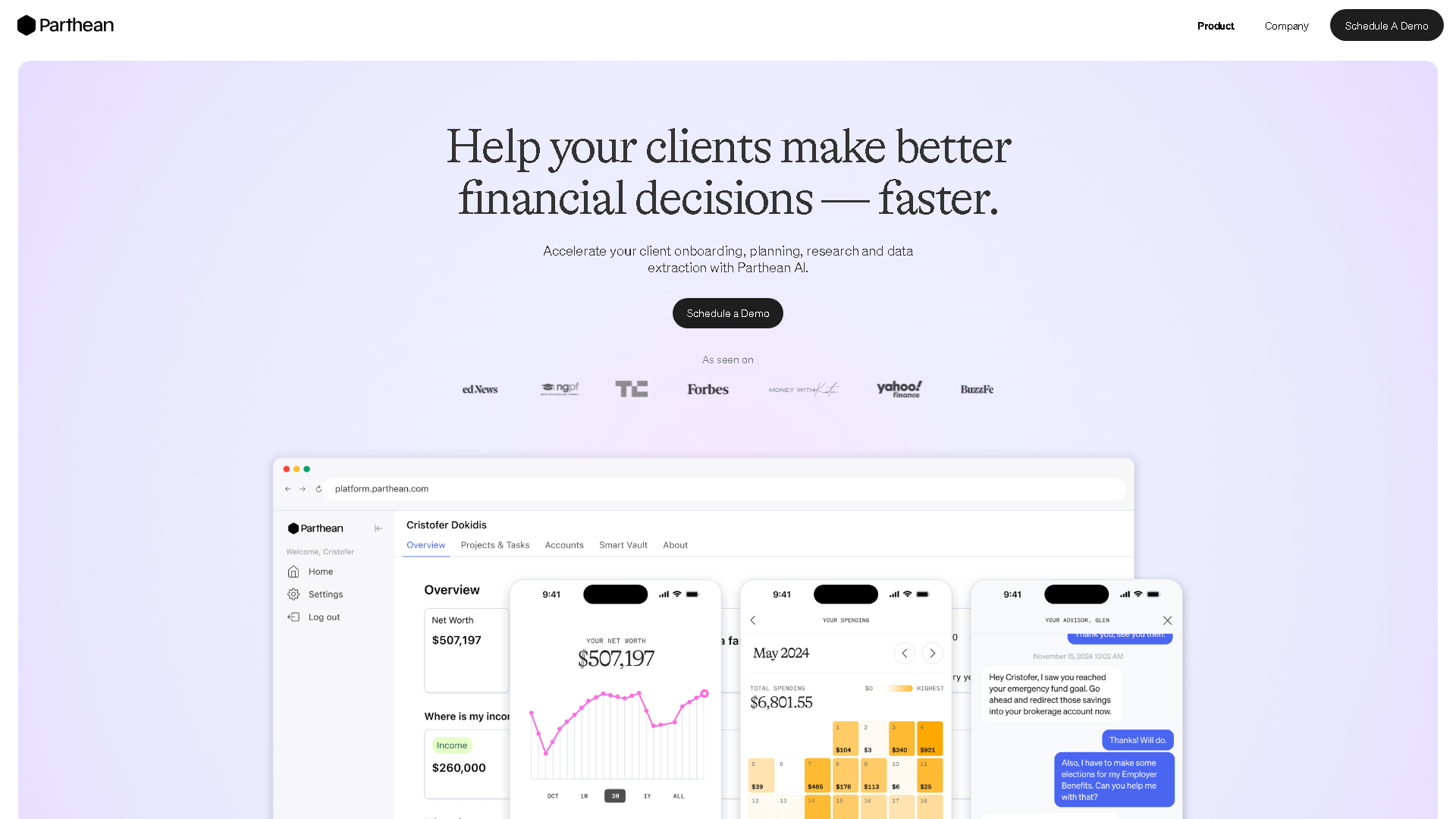 Parthean AI Interface Screenshot - Legal & Finance Tool