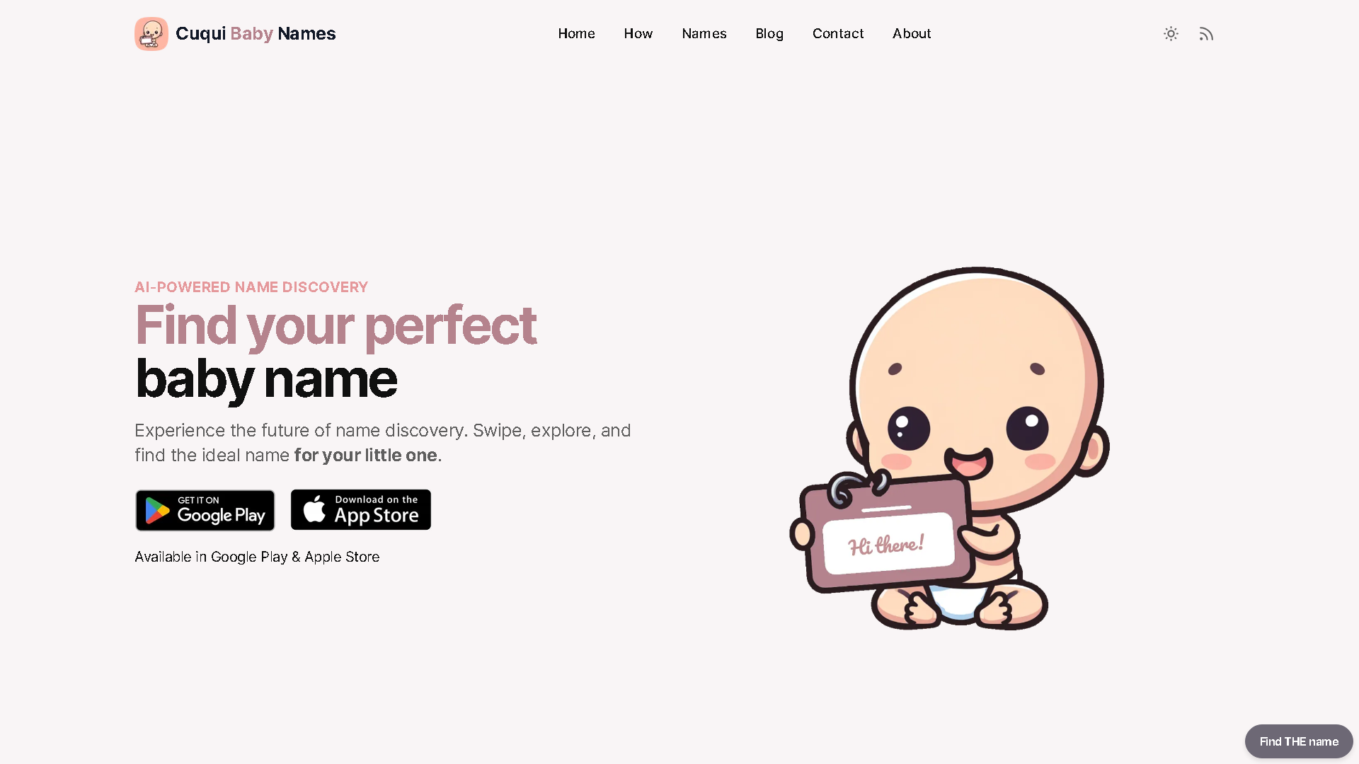Cuqui Baby Names Interface Screenshot - Writing & Editing Tool