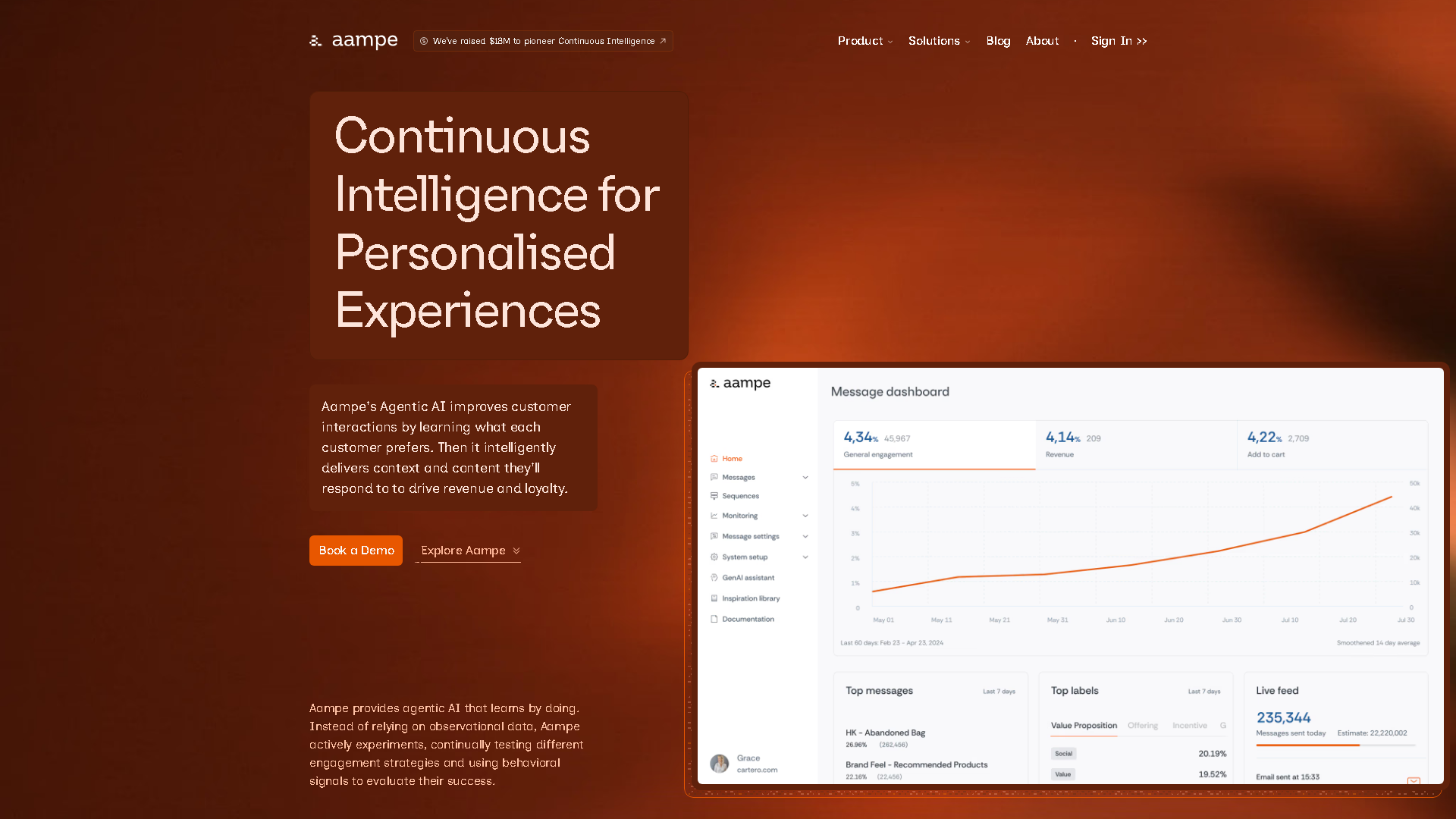 Aampe Interface Screenshot - Writing & Editing Tool