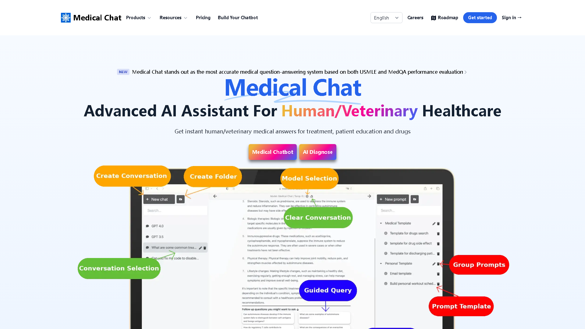 Medical Chat Interface Screenshot - Health & Wellness Tool