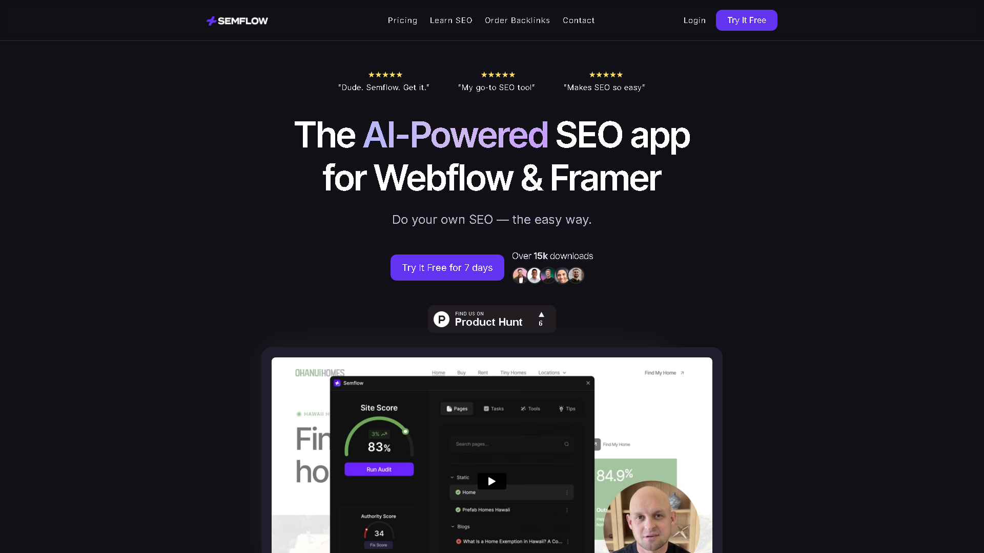 Semflow Interface Screenshot - Marketing & Advertising Tool