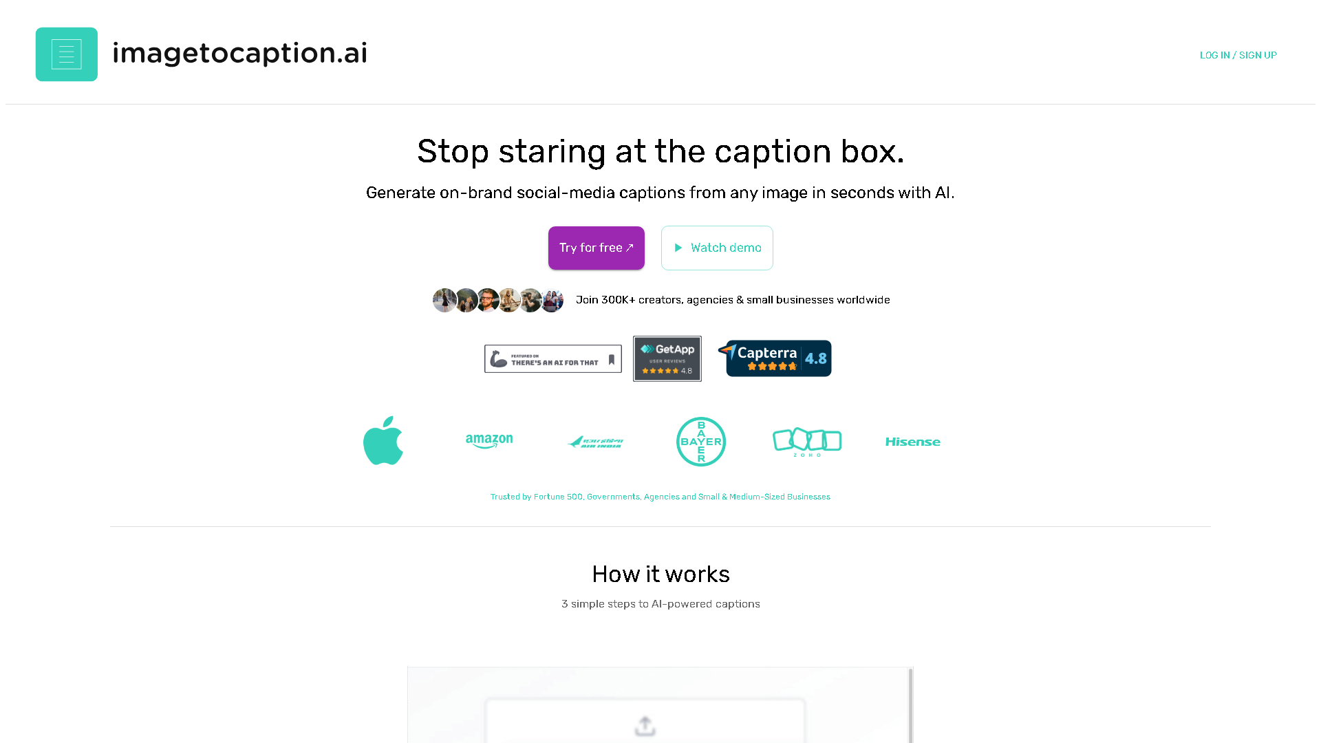 imagetocaption.ai Interface Screenshot - Writing & Editing Tool