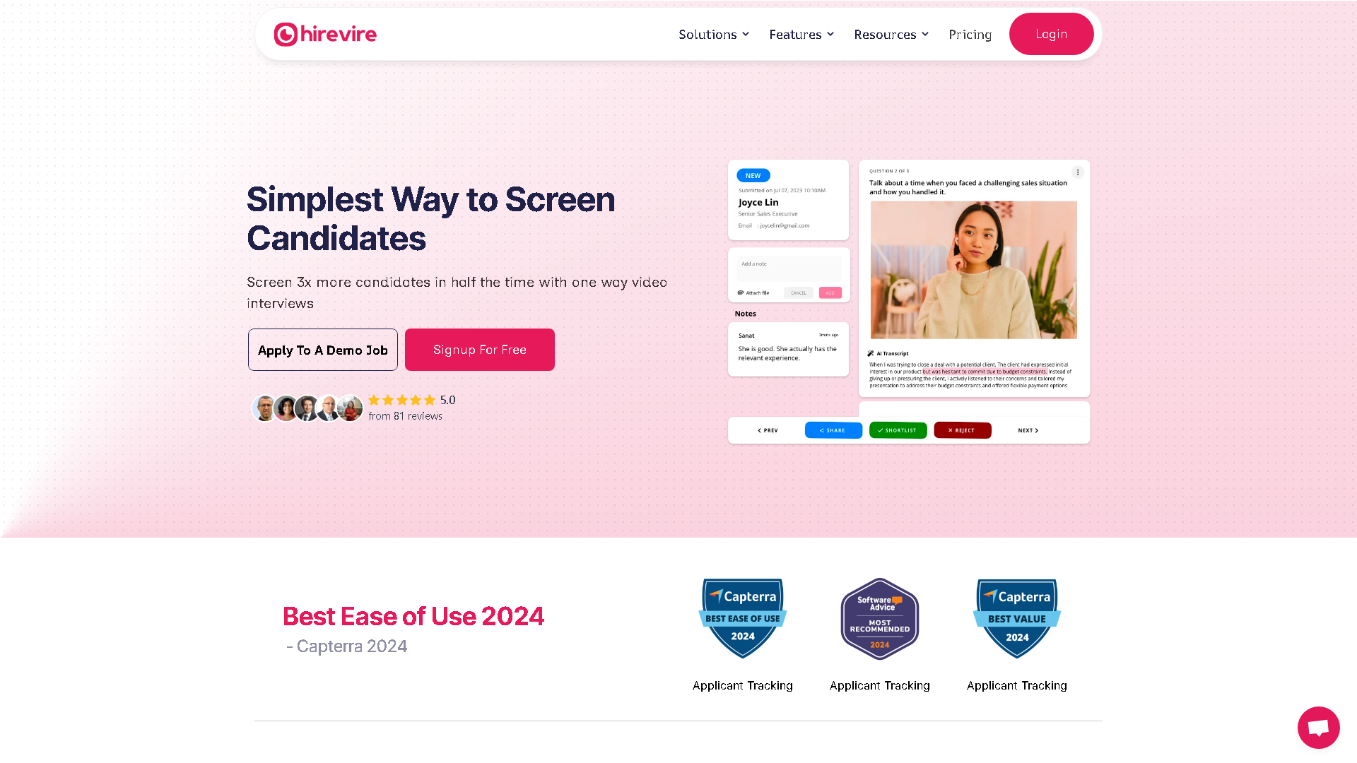 Hirevire Interface Screenshot - Video & Animation Tool