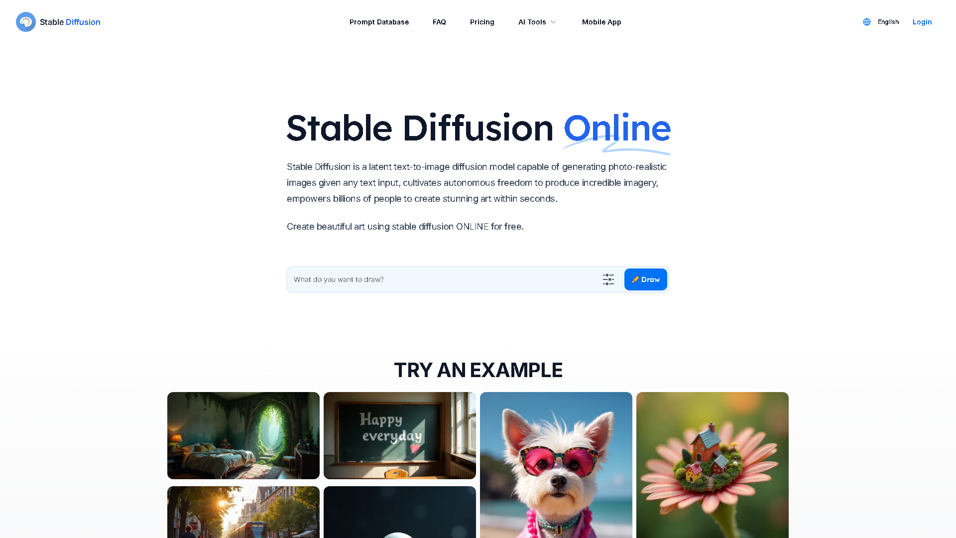 Stable Diffusion Online Interface Screenshot - Writing & Editing Tool