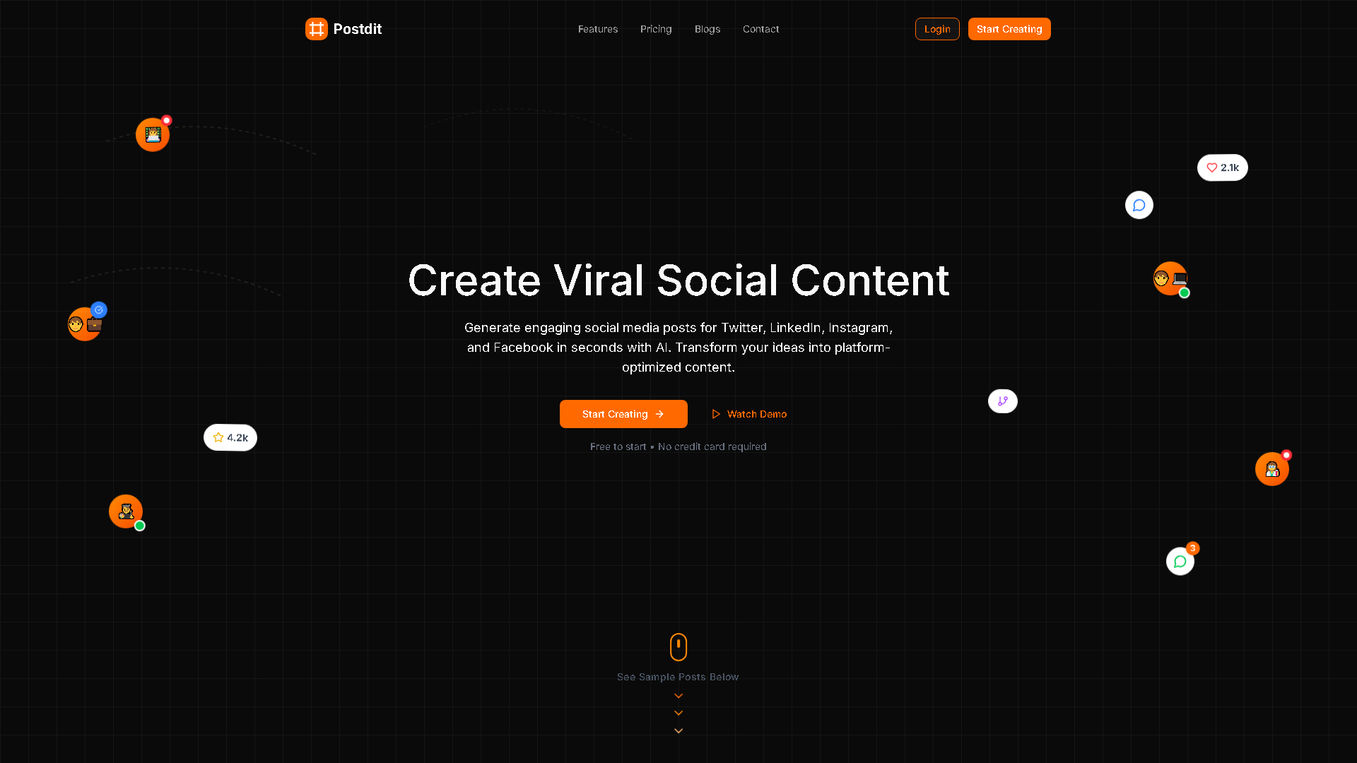 Postdit Interface Screenshot - Social Media Tool