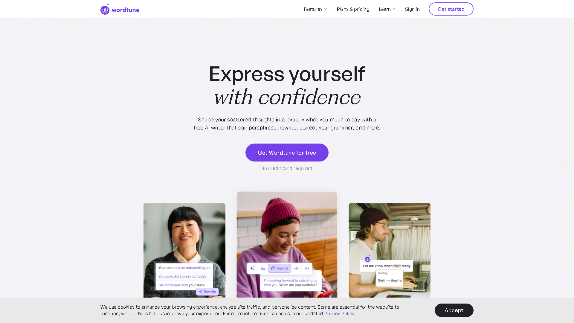 Wordtune Interface Screenshot - Writing & Editing Tool
